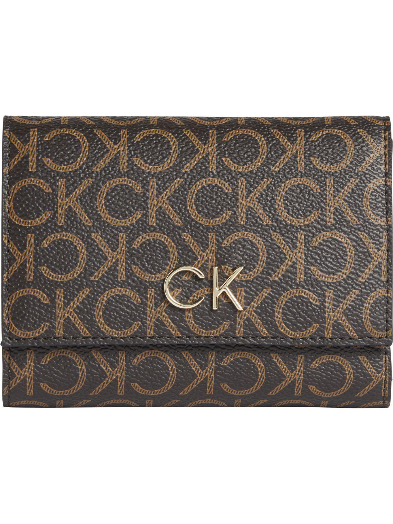 Billetera Re-Lock Trifold Café Calvin Klein-0