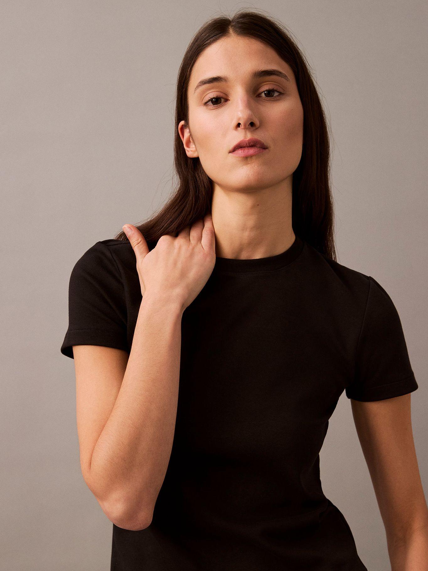 Polera Refined Cotton Relaxed Negro Calvin Klein-3