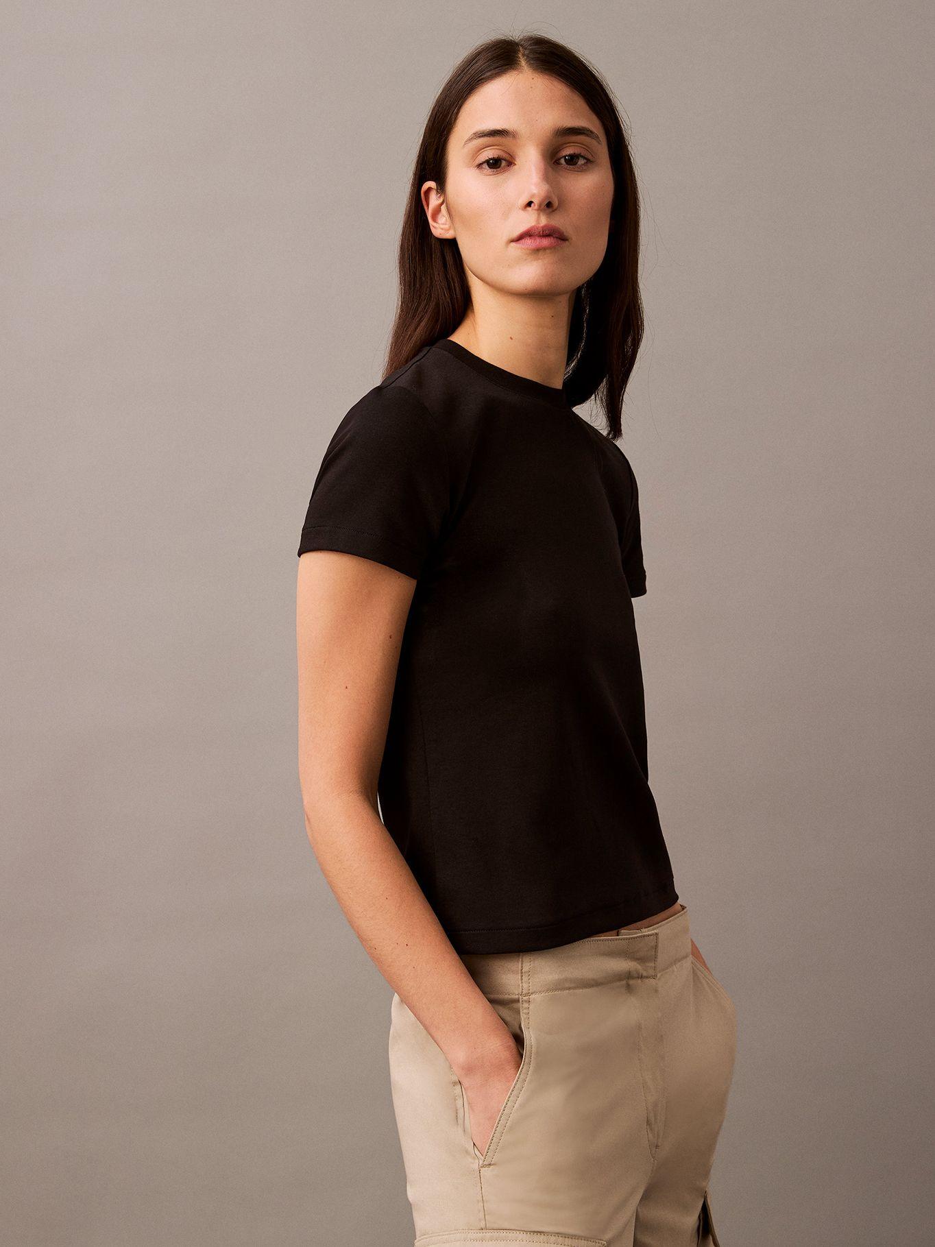 Polera Refined Cotton Relaxed Negro Calvin Klein-4