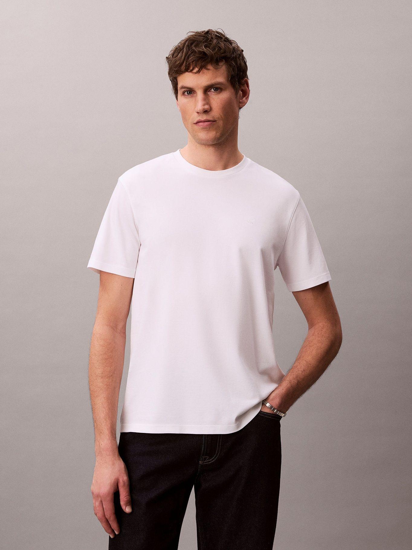 Polera de Supima Logo Bordado Blanco Calvin Klein-0