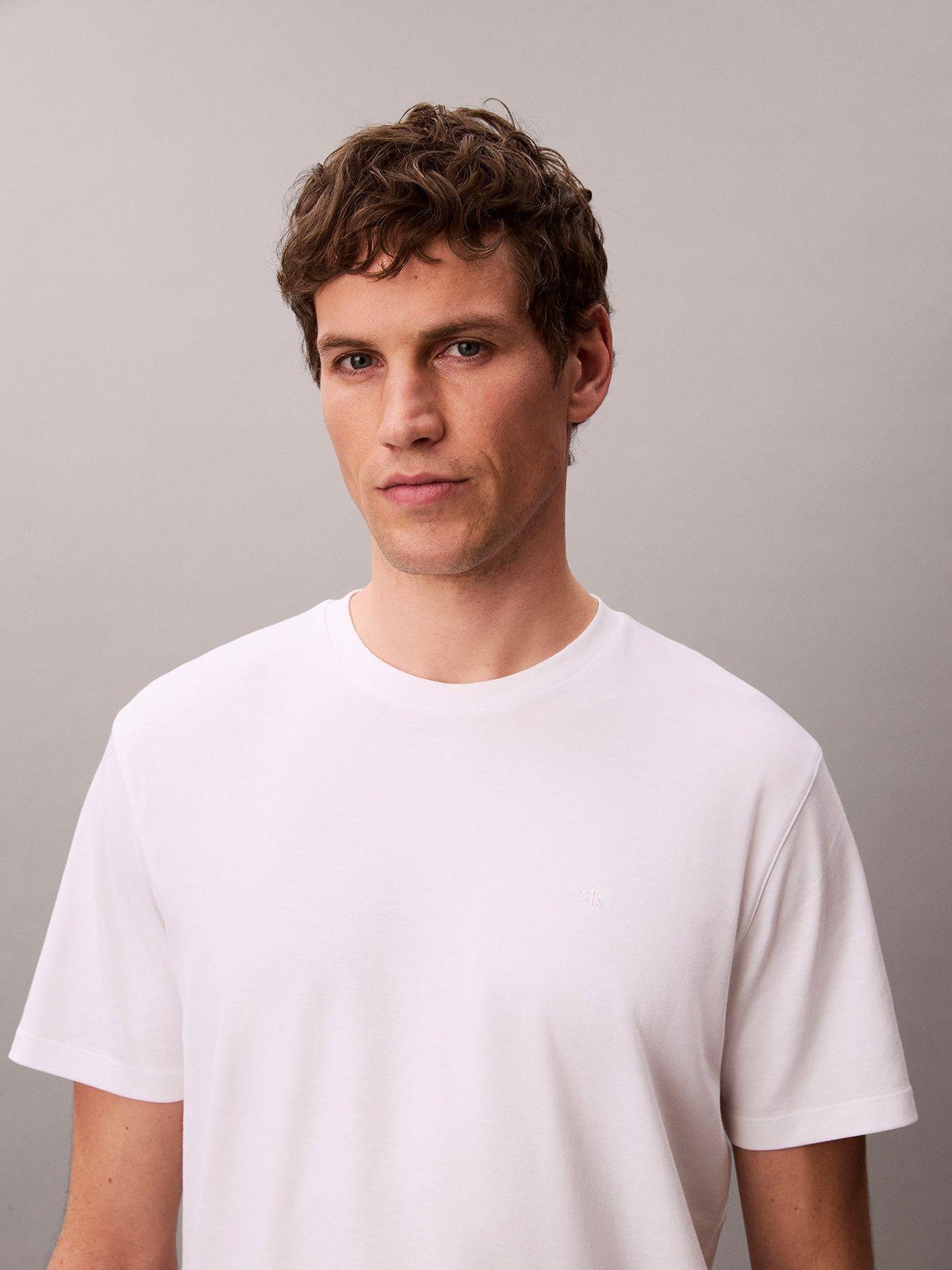 Polera de Supima Logo Bordado Blanco Calvin Klein-3