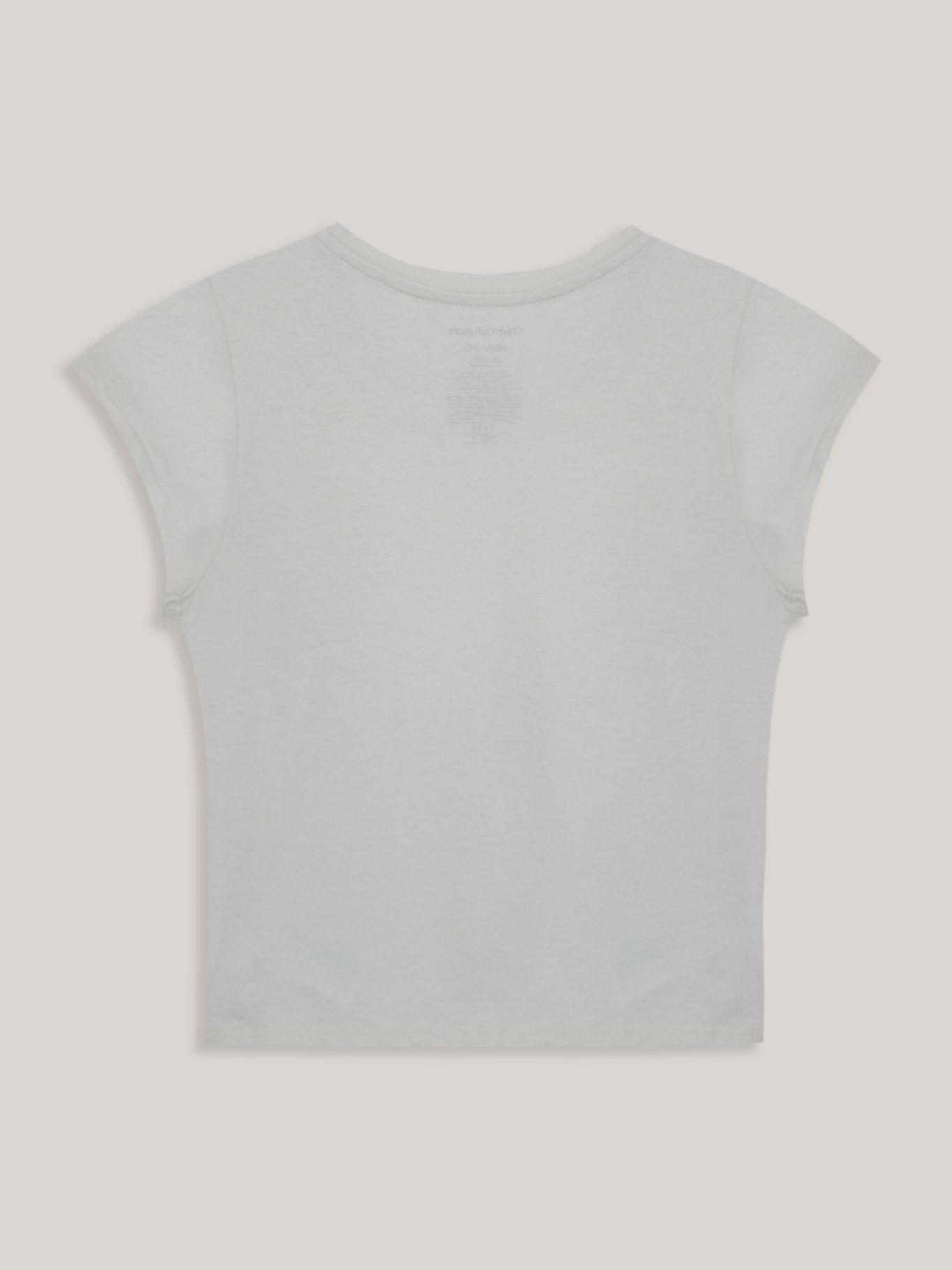 Polera Niña Split Monogram Sequin Gris Calvin Klein-1
