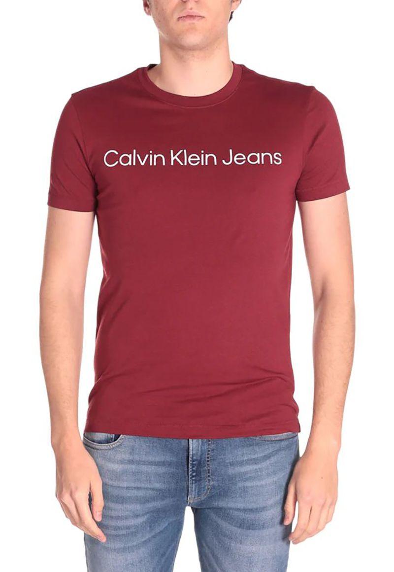 Camiseta con logo en el pecho Rojo Calvin Klein-0