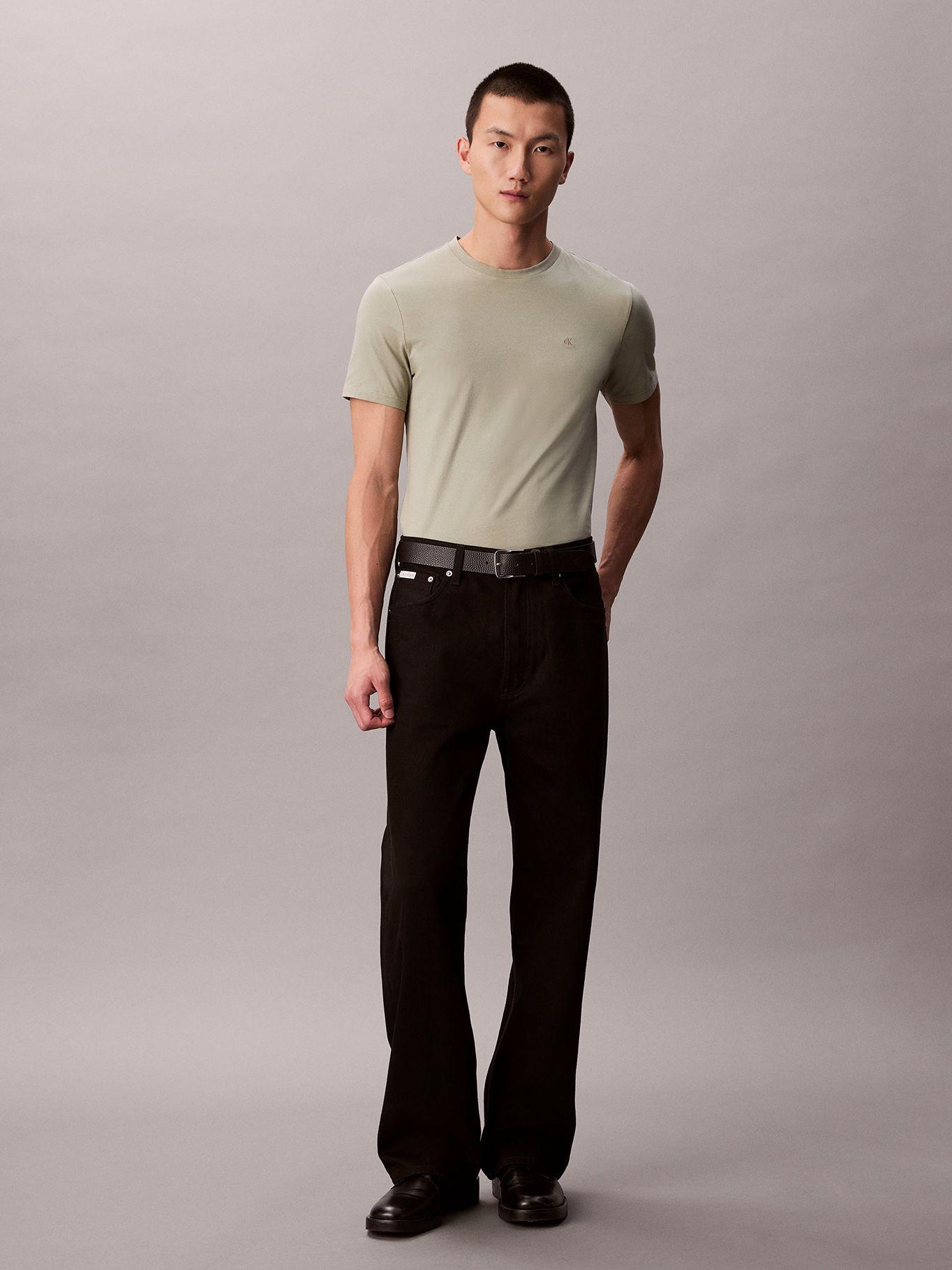 Polera Slim de Manga Corta Verde Calvin Klein-1