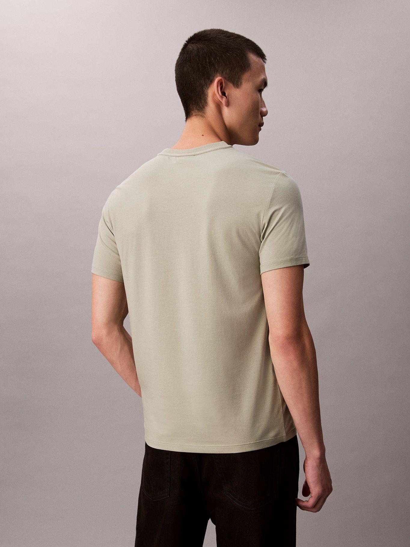 Polera Slim de Manga Corta Verde Calvin Klein-2