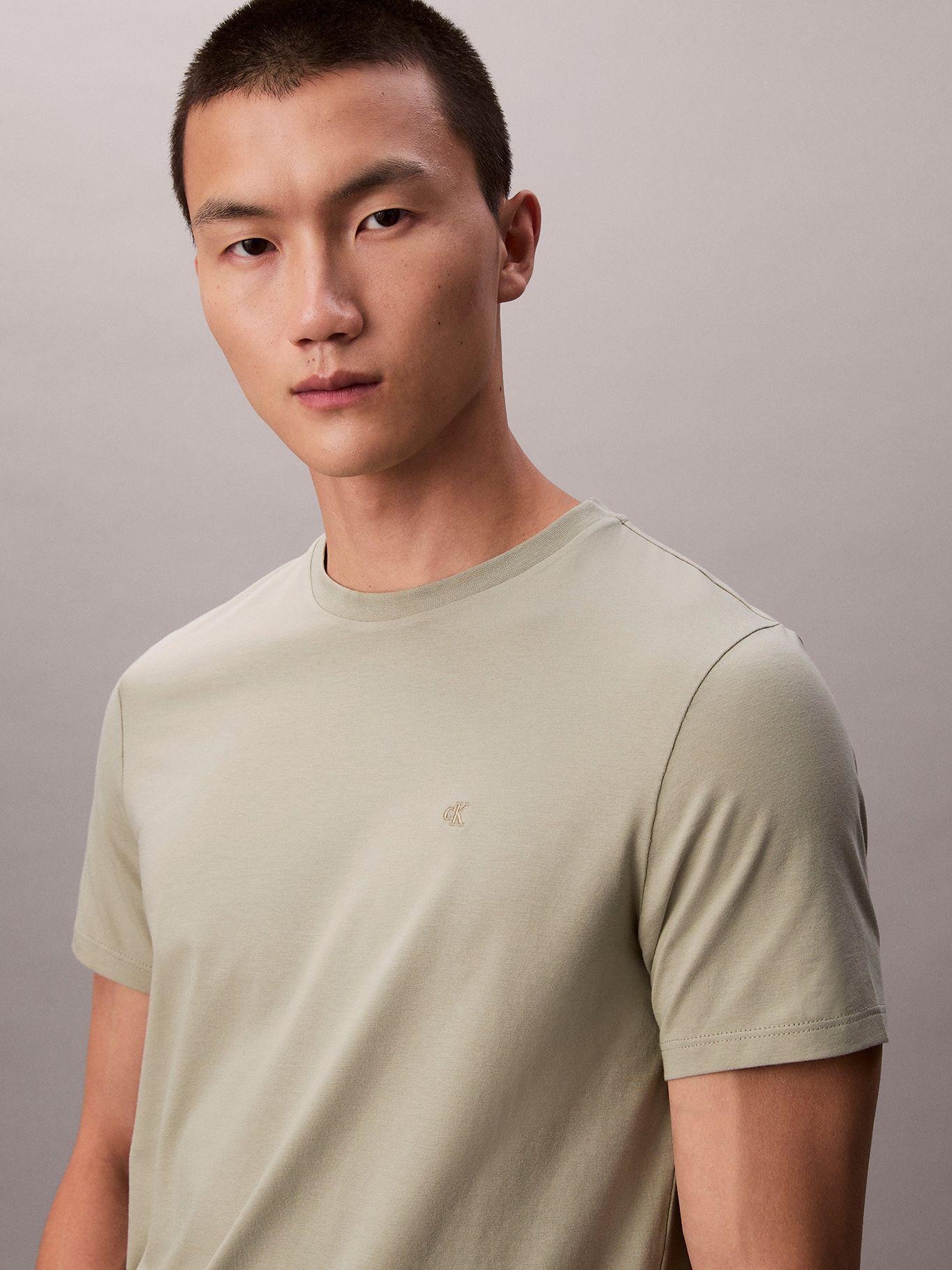 Polera Slim de Manga Corta Verde Calvin Klein-4