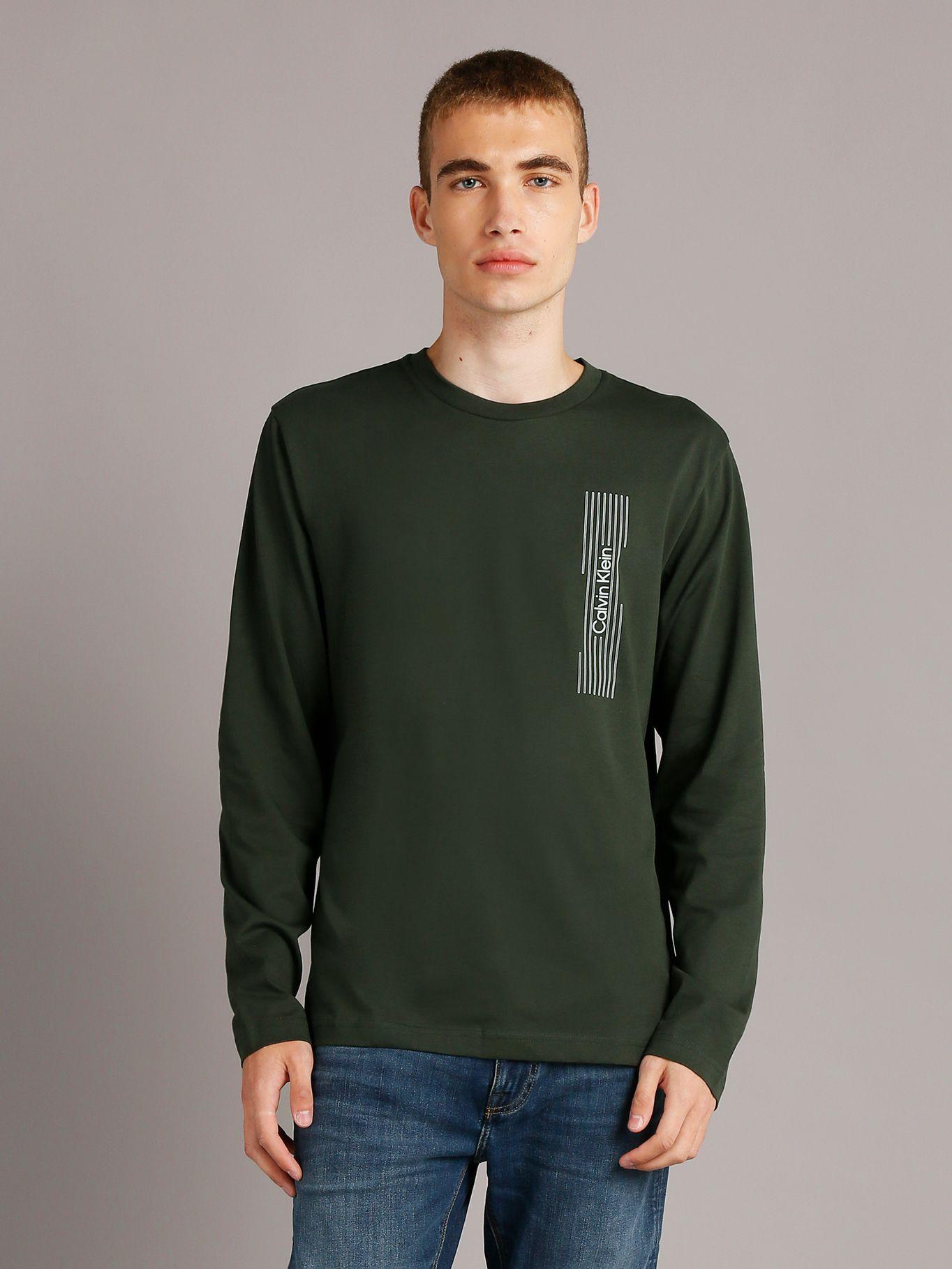 Polera LS Horizontal Logo Verde Calvin Klein-0