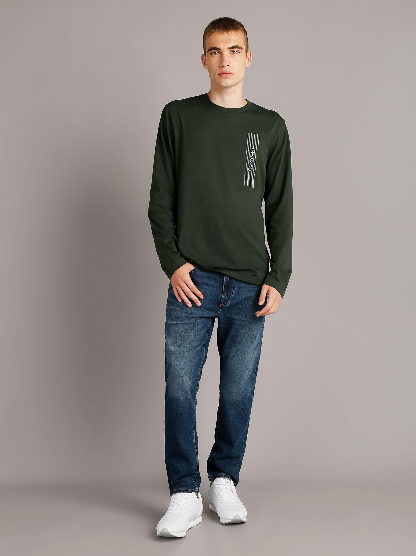 Polera LS Horizontal Logo Verde Calvin Klein-1