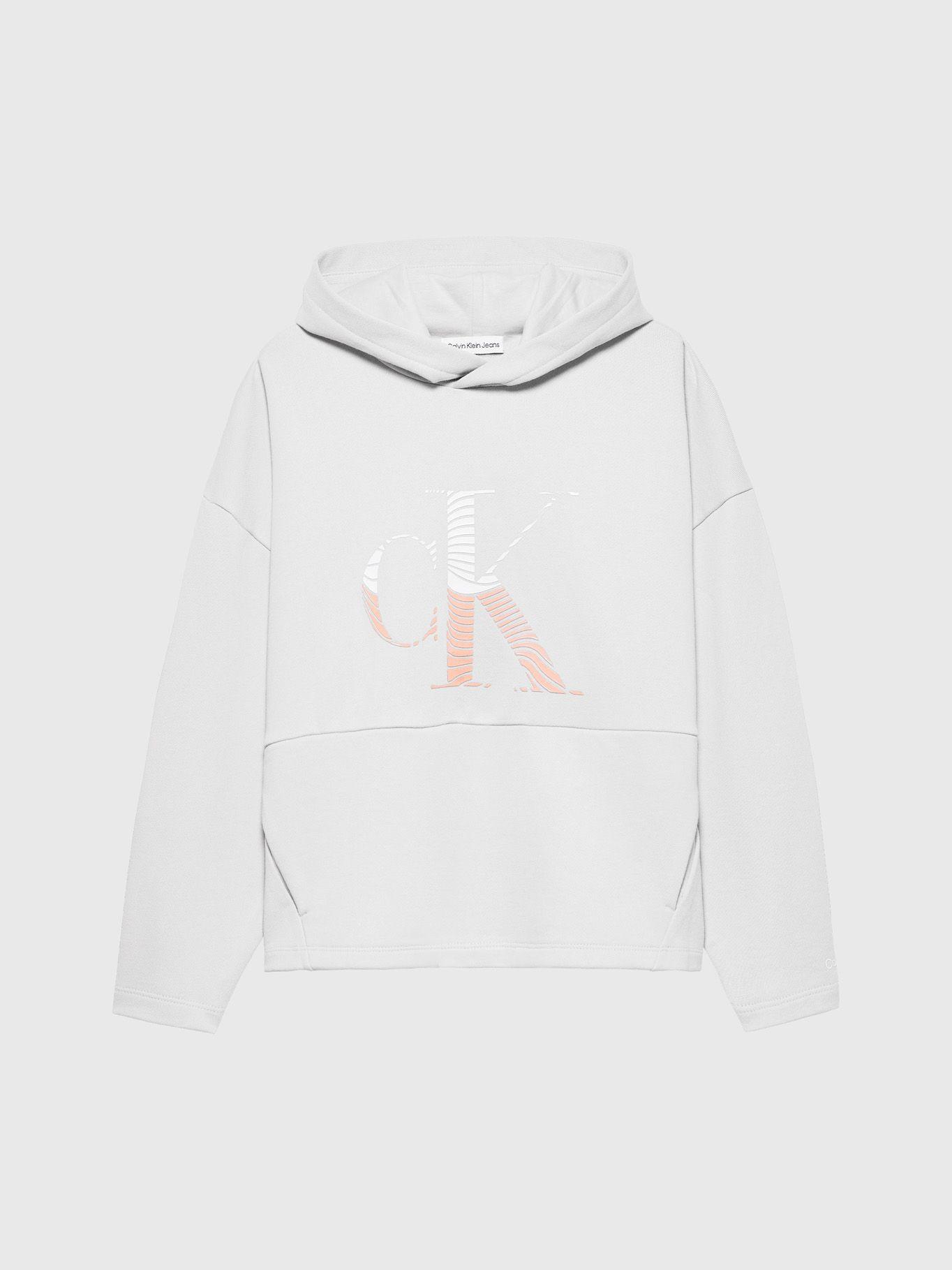 Polerón con Gorro Niño Swirl Monogram Gris Calvin Klein-6