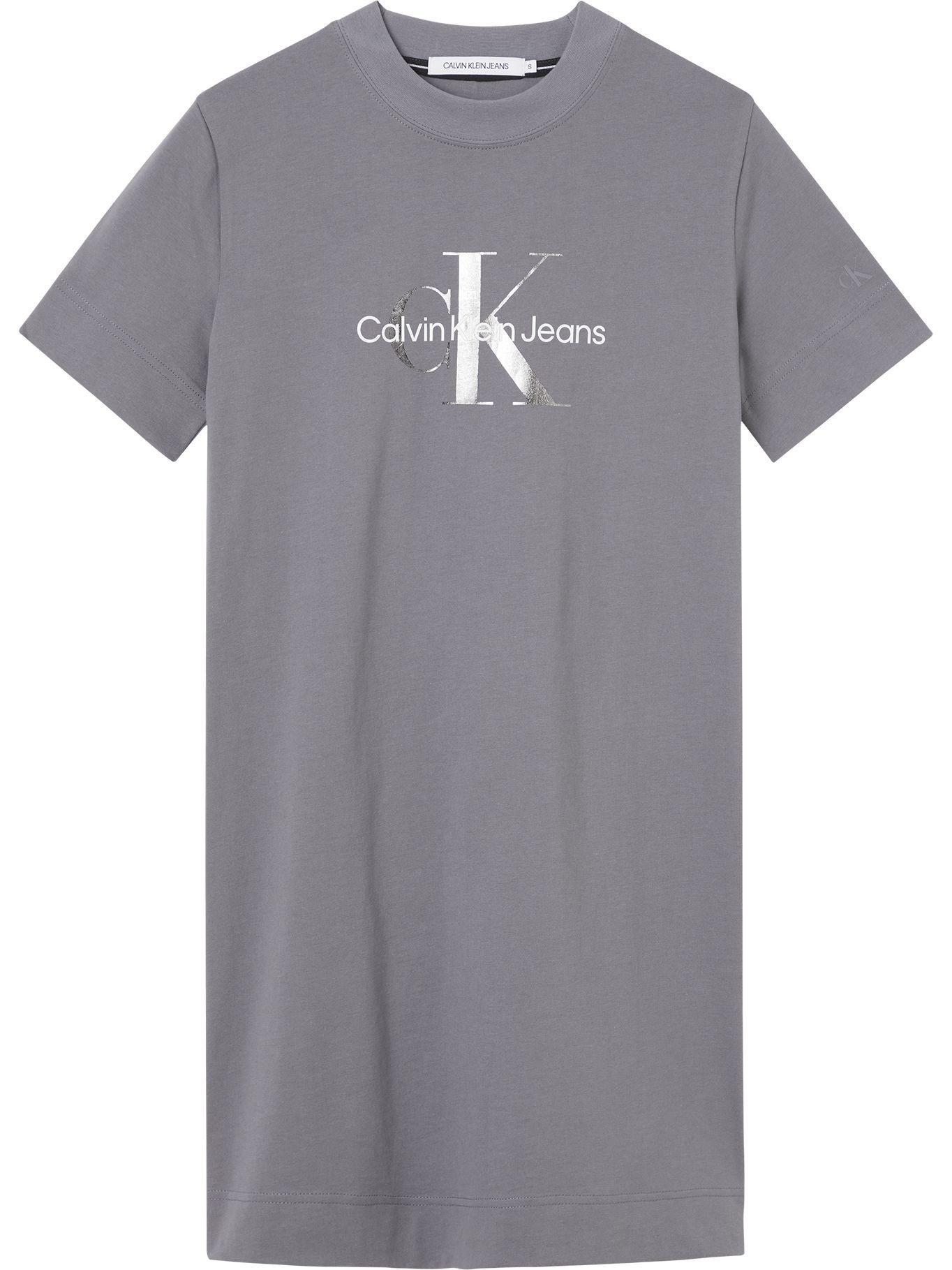 Vestido Gunmetal Monogram Gris Calvin Klein-0