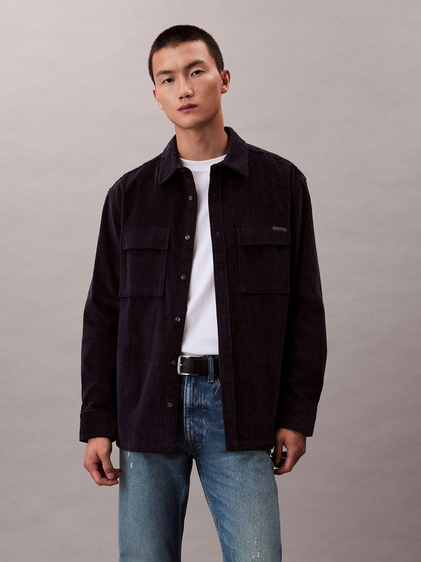 Camisa en Pana con Bolsillos Azul Calvin Klein-0