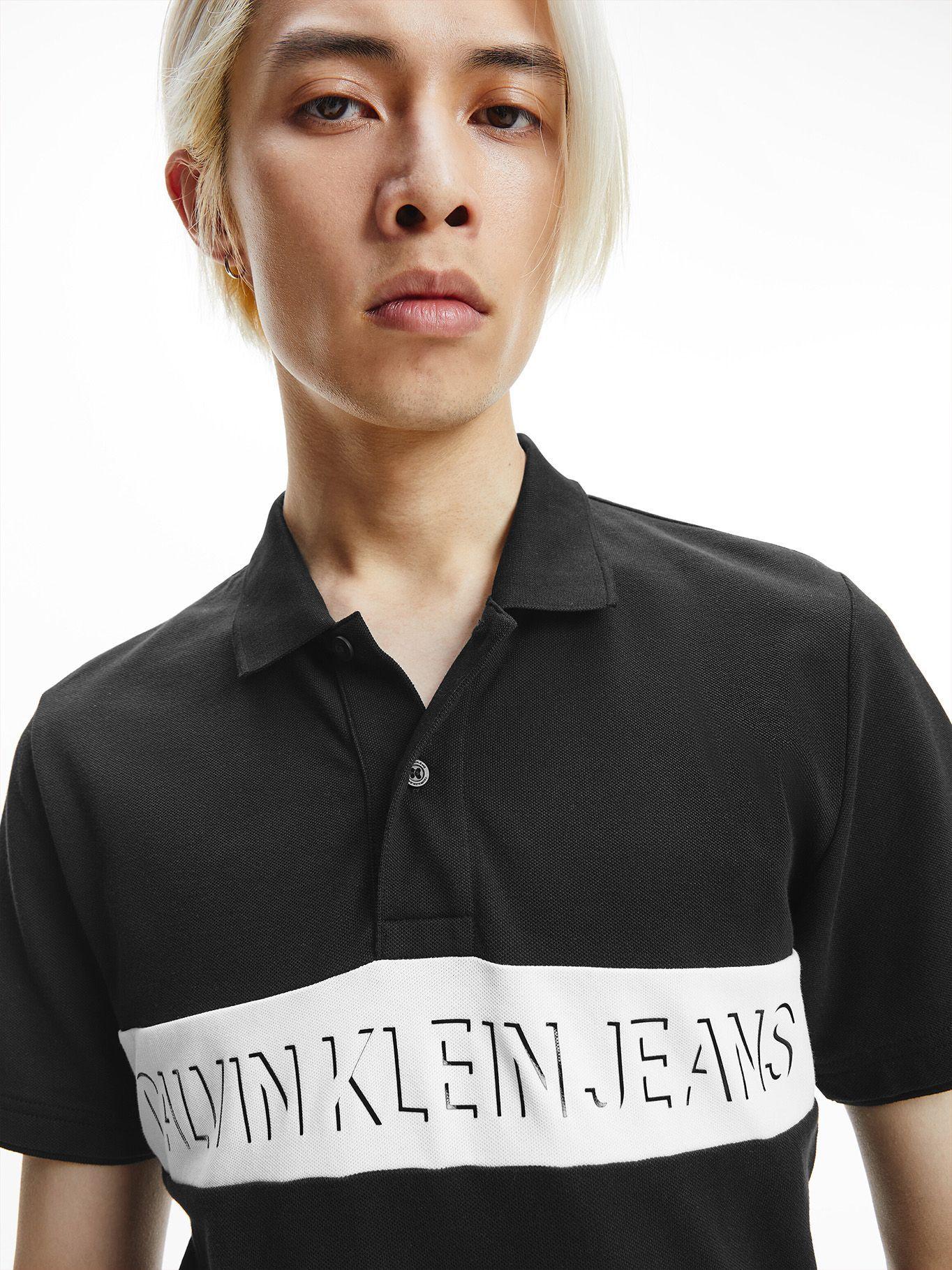Polo Colorblock Shadow Negro Calvin Klein-3