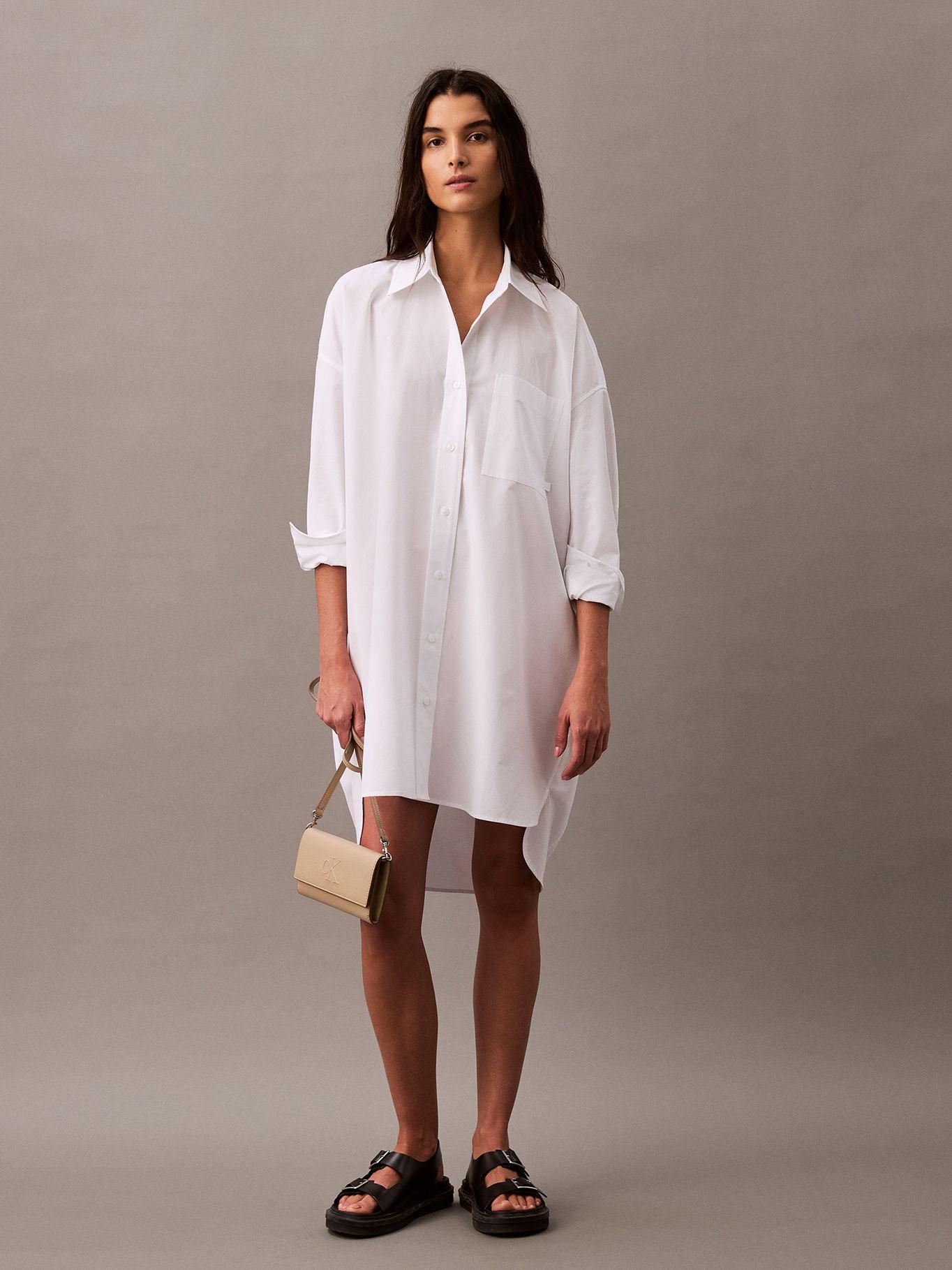 Camisa Stretch Poplin Classic Blanco Calvin Klein-1