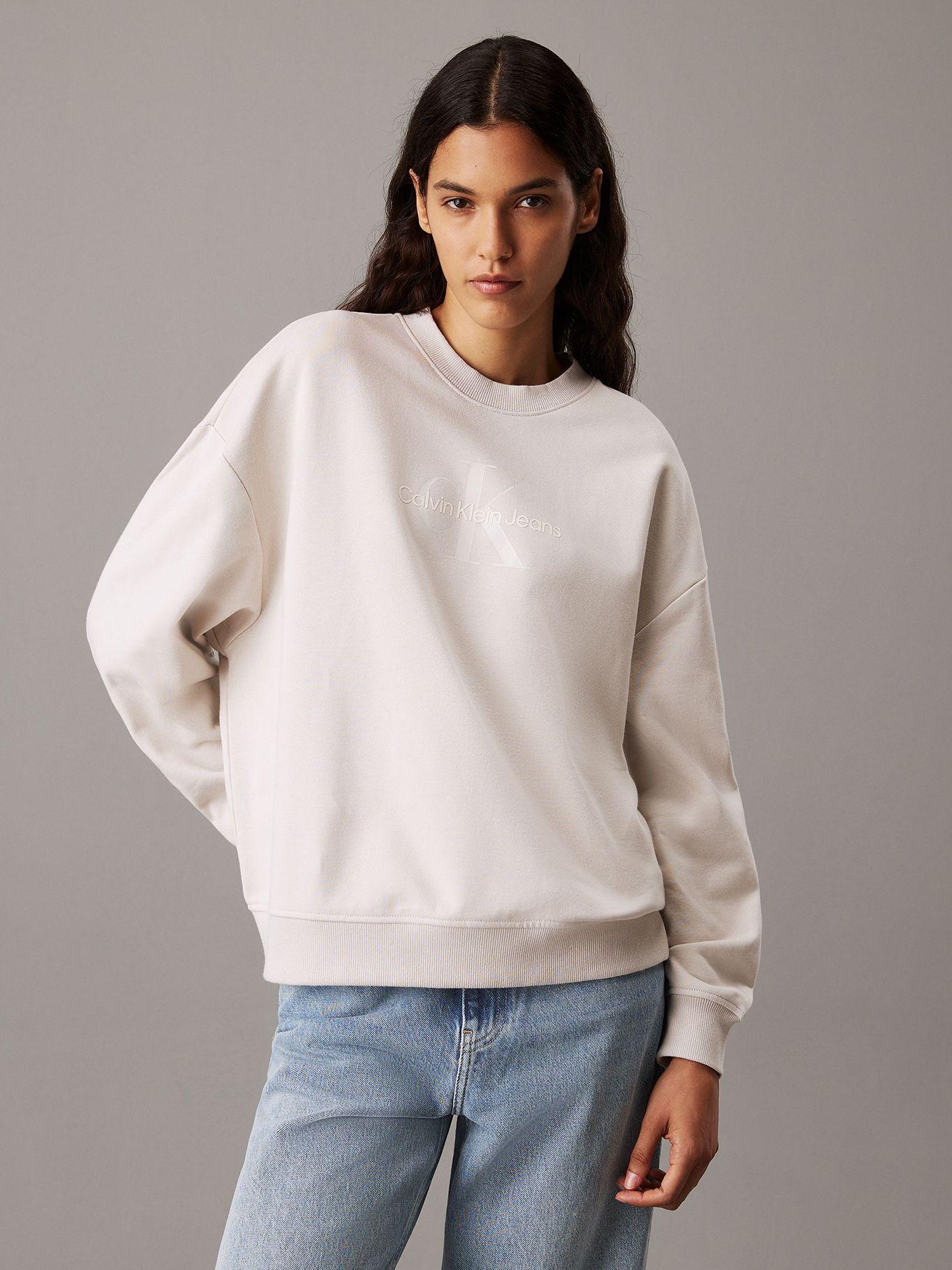 Polerón con monograma Beige Calvin Klein-0