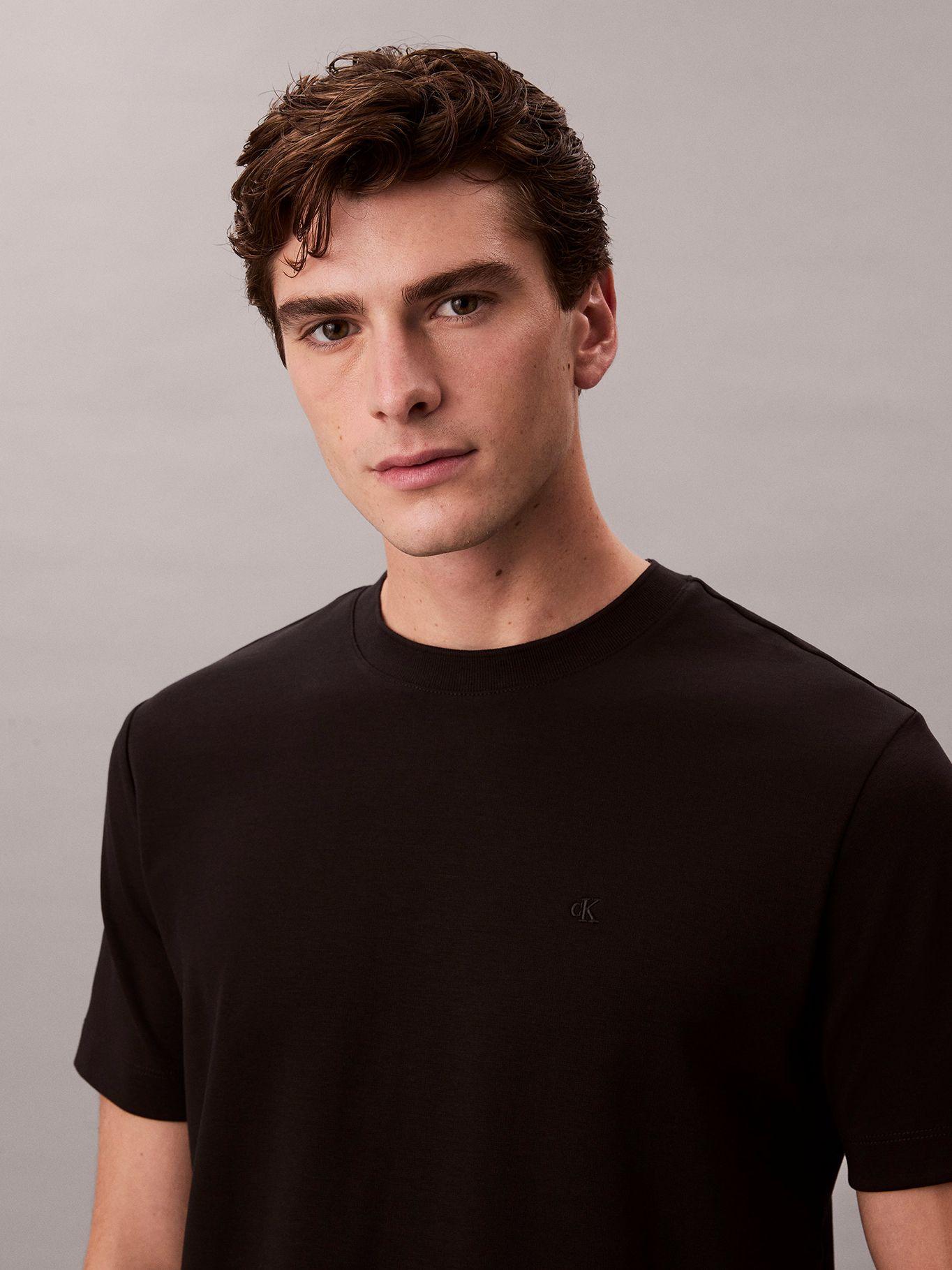 Polera de Algodón Interlock Negro Calvin Klein-4