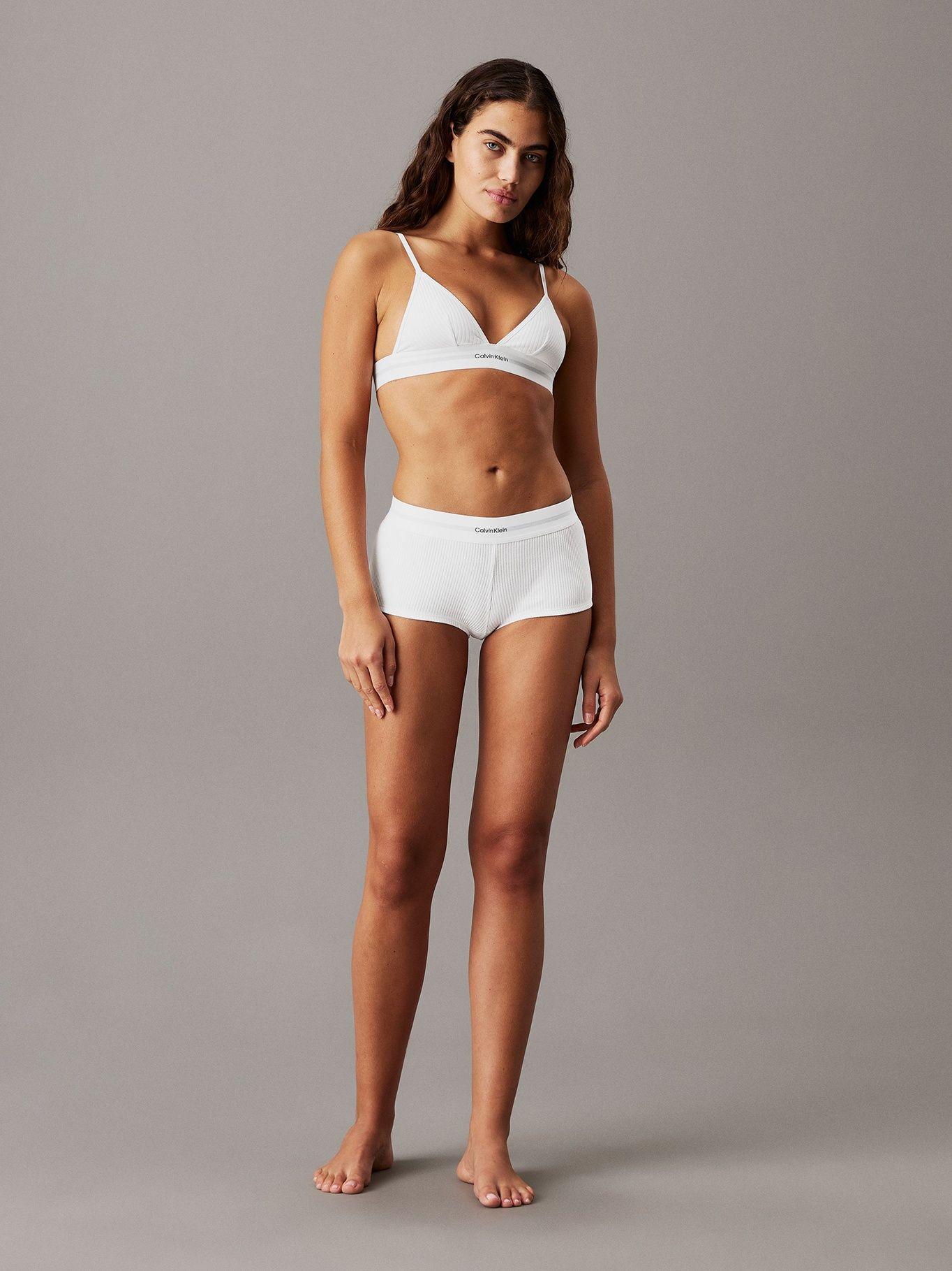 Bralette Cotton Modal Stretch Rib Blanco Calvin Klein-1