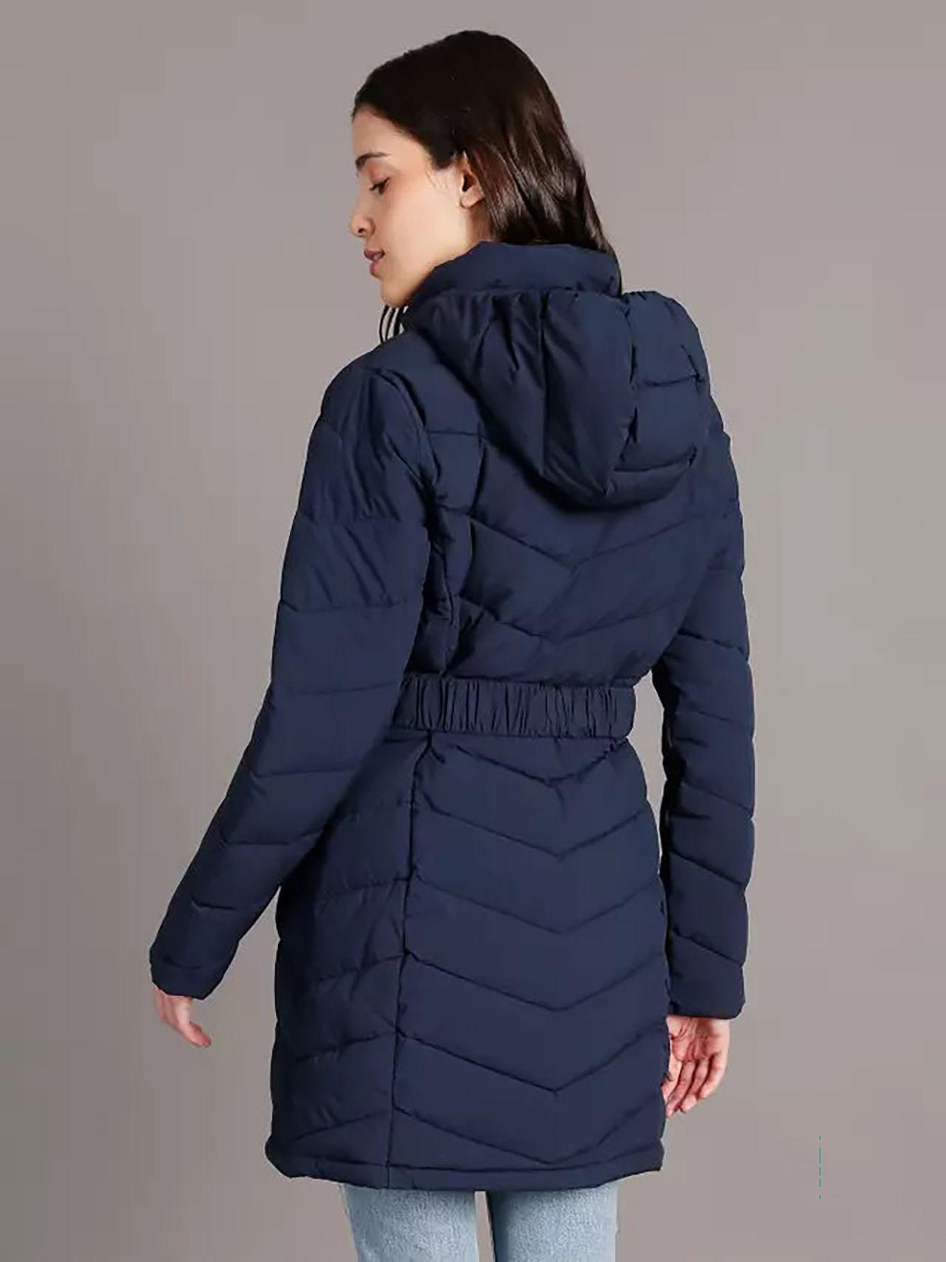 Parka Larga Puffer con Gorro Azul Calvin Klein-3