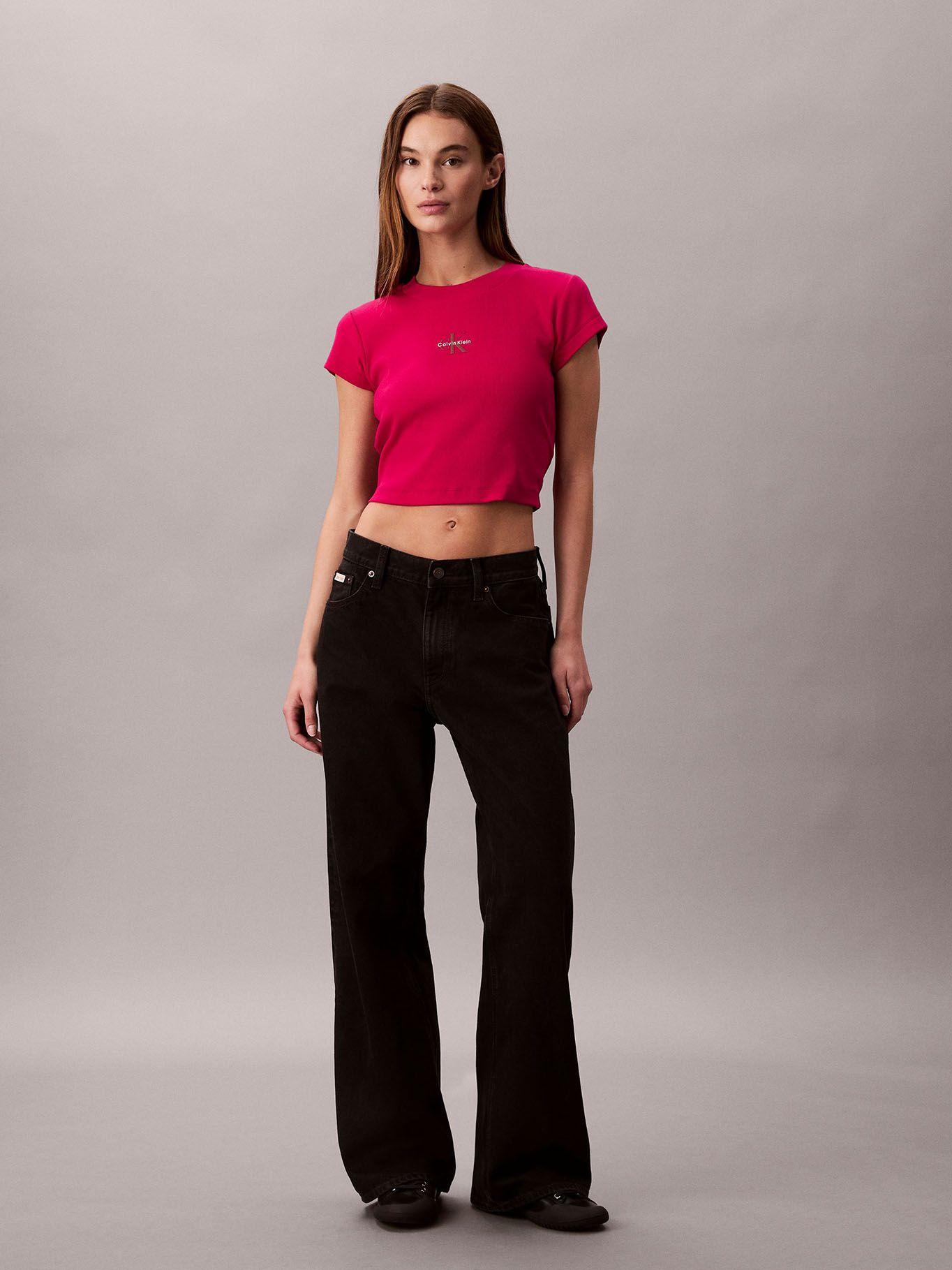 Polera con Tejido Acanalado Fucsia Calvin Klein-1