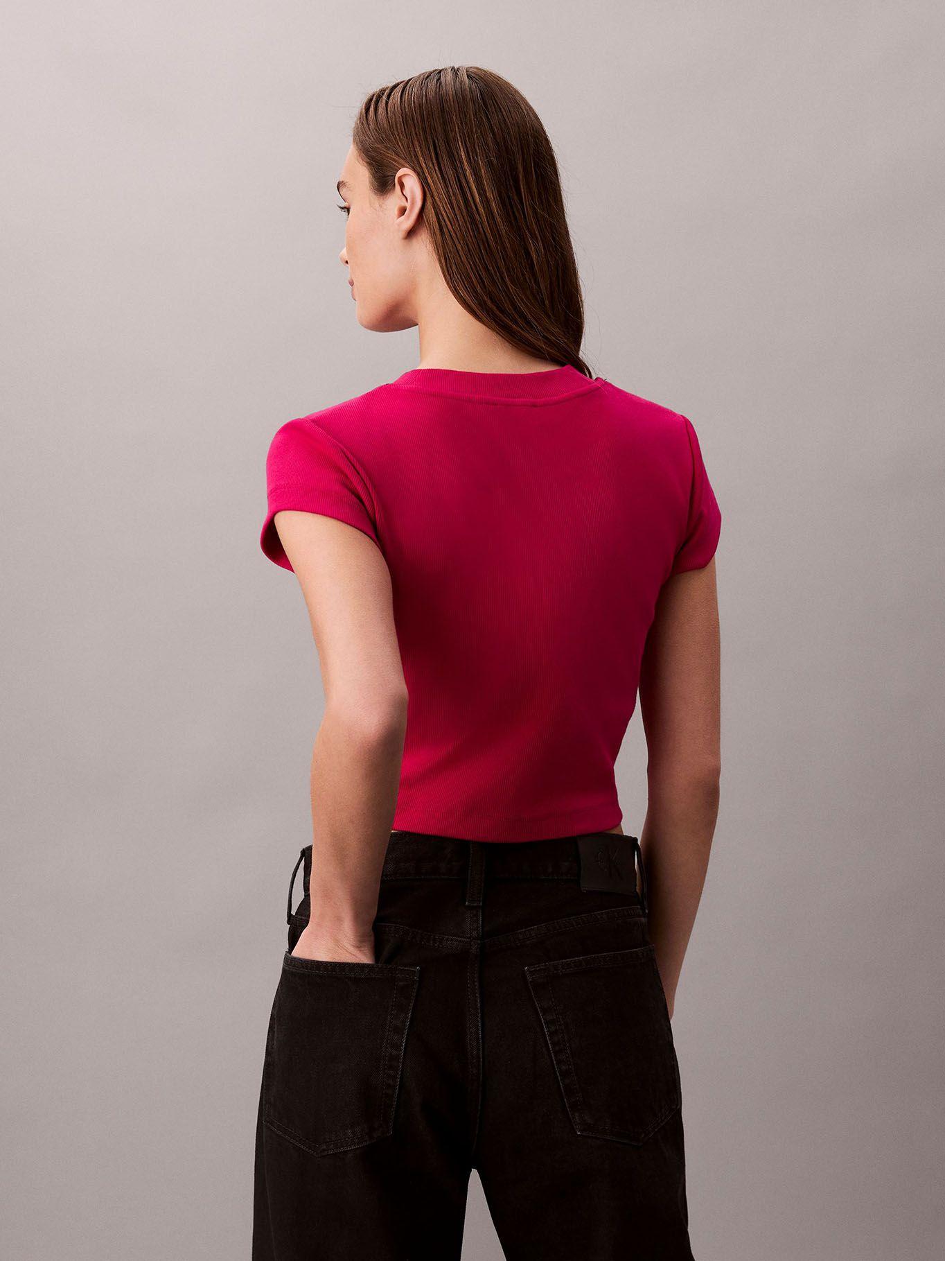Polera con Tejido Acanalado Fucsia Calvin Klein-2