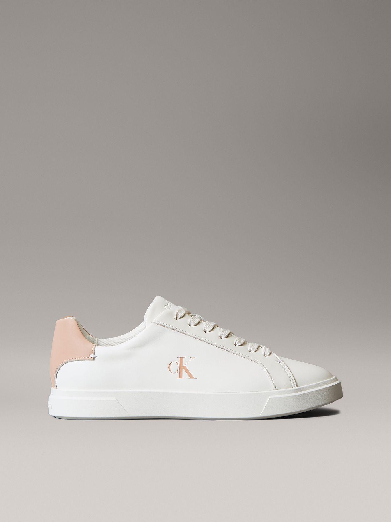 Zapatillas de Cuero con Logo Blanco Calvin Klein-4