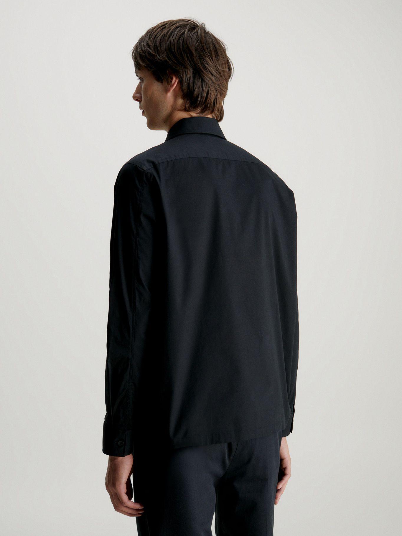 Camisa Elástica Popelín Negro Calvin Klein-2