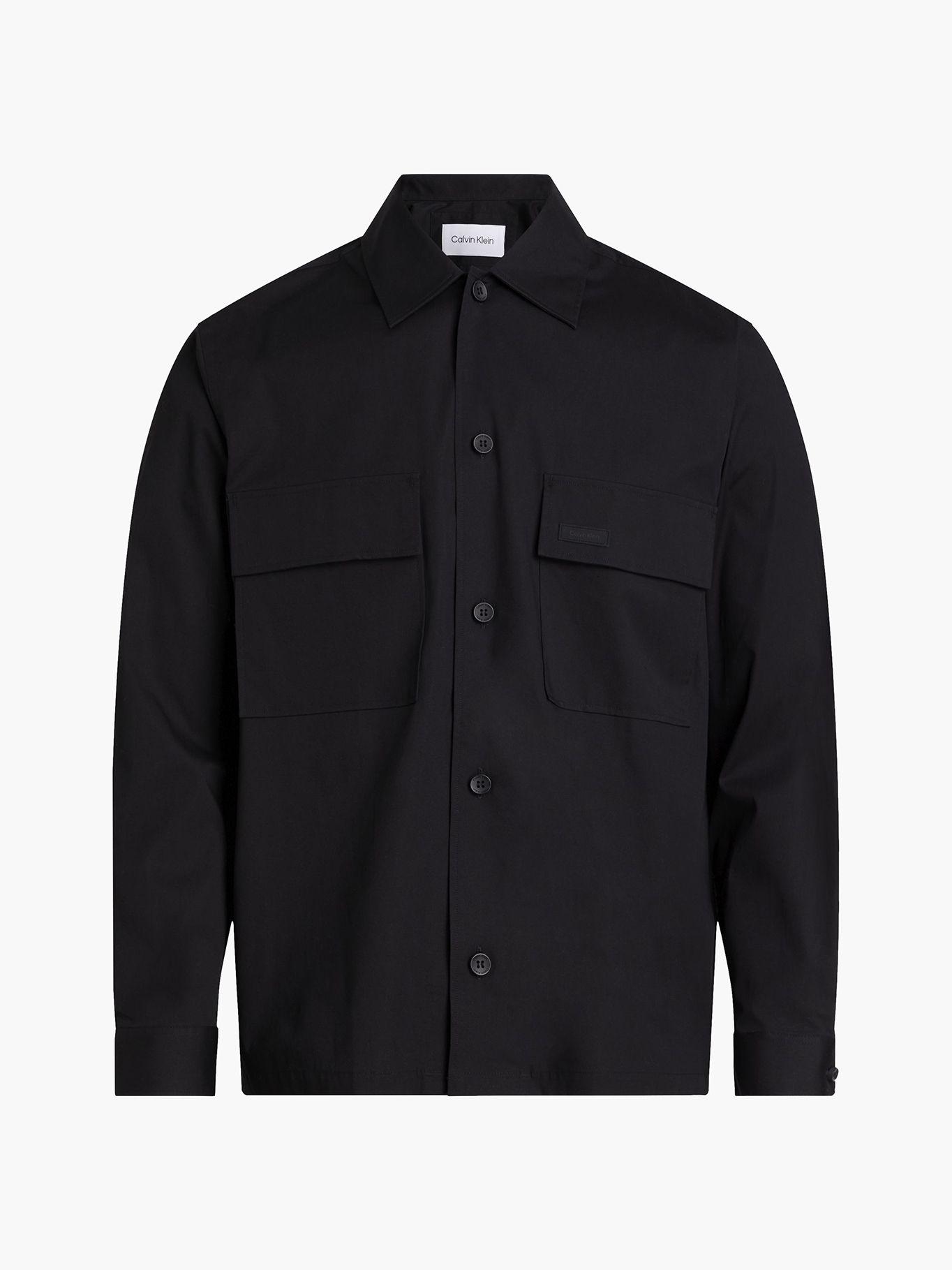 Camisa Elástica Popelín Negro Calvin Klein-4