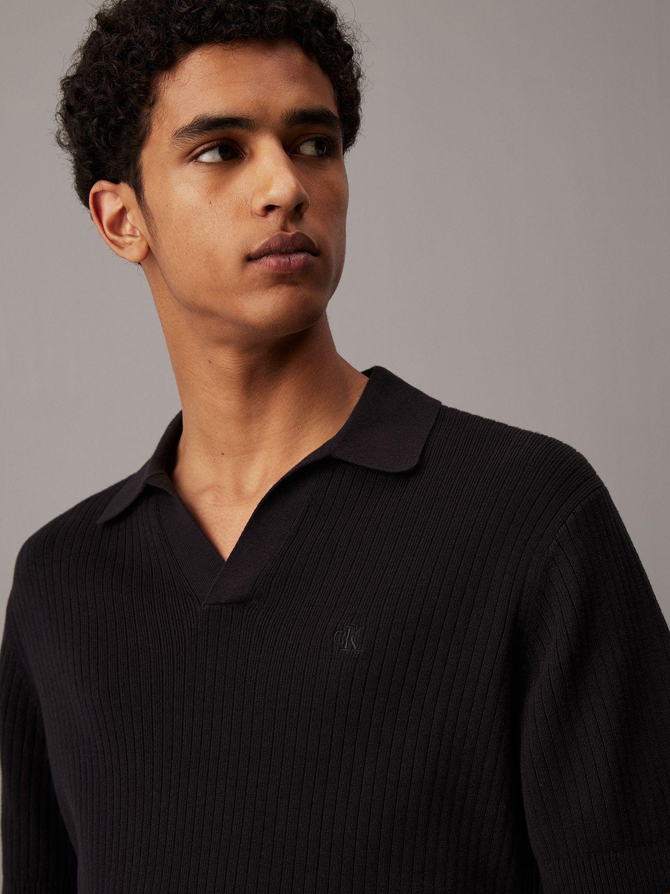 Sweater Linear Ss Polo Sweater Negro Calvin Klein-3