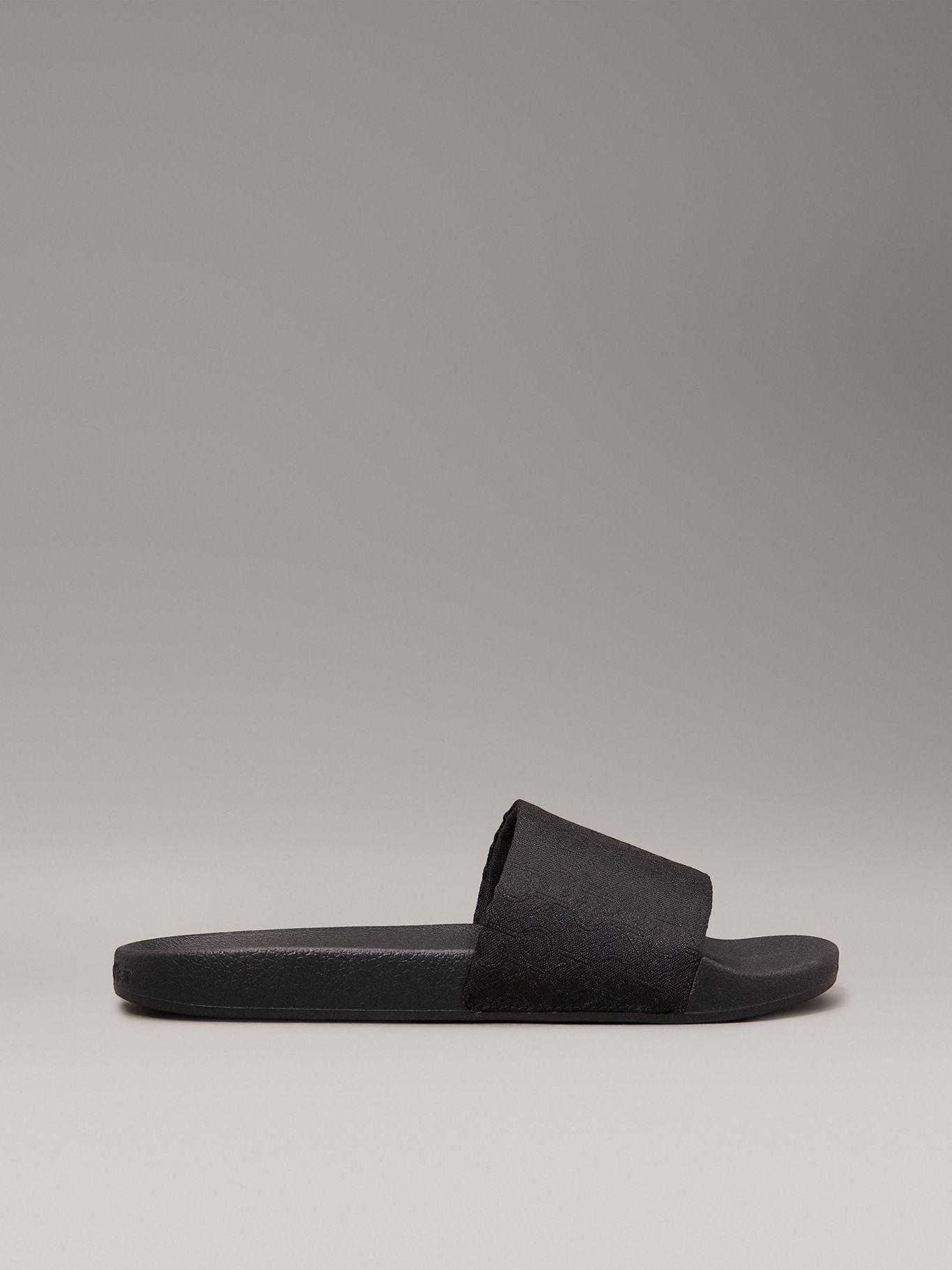 Sandalias de Jacquard con Logo Negro Calvin Klein-4