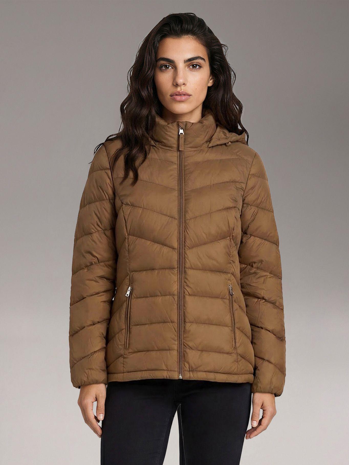 Parka Ultraligera Relleno Plumón Cafe Calvin Klein-0