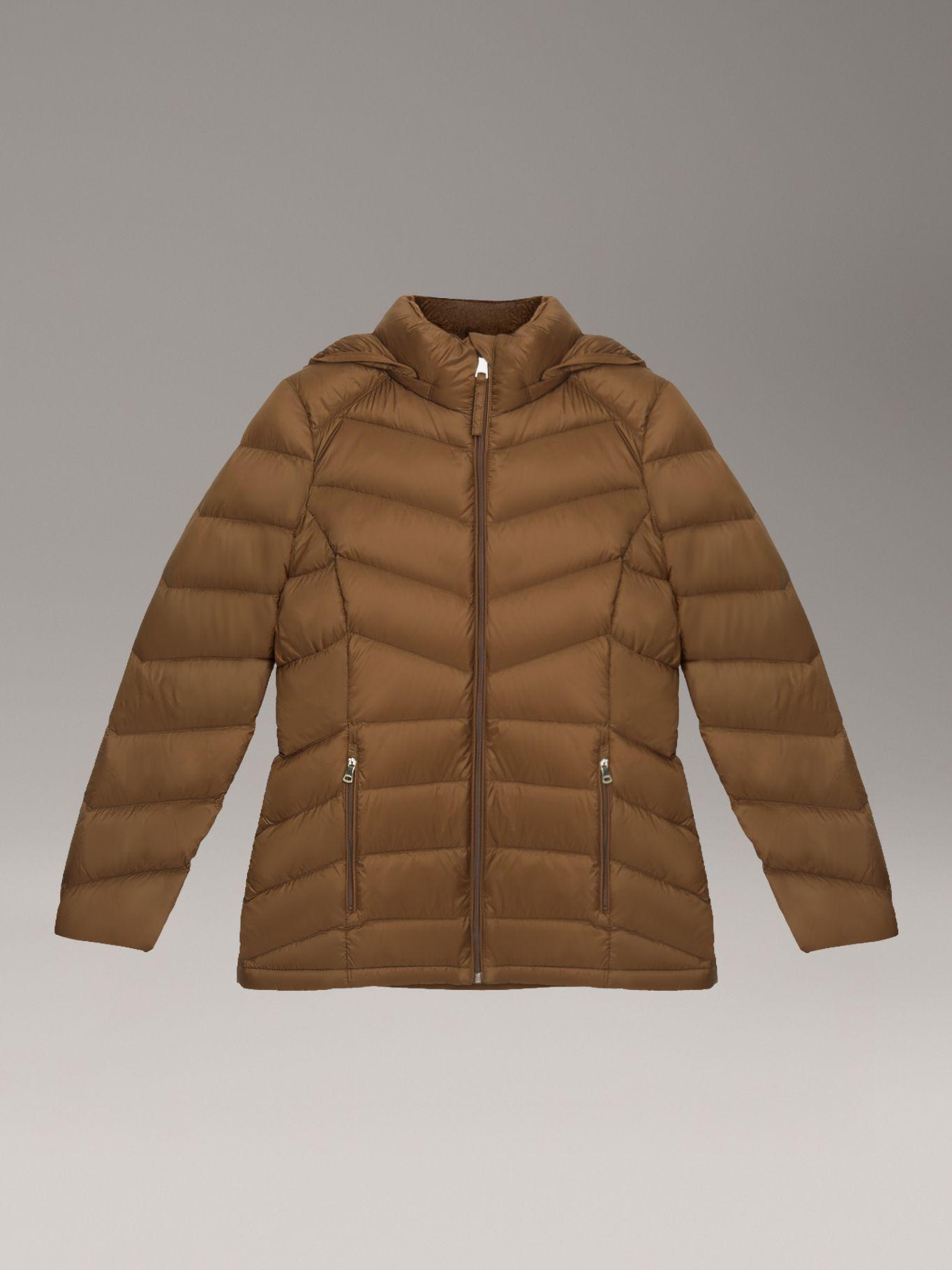 Parka Ultraligera Relleno Plumón Cafe Calvin Klein-4