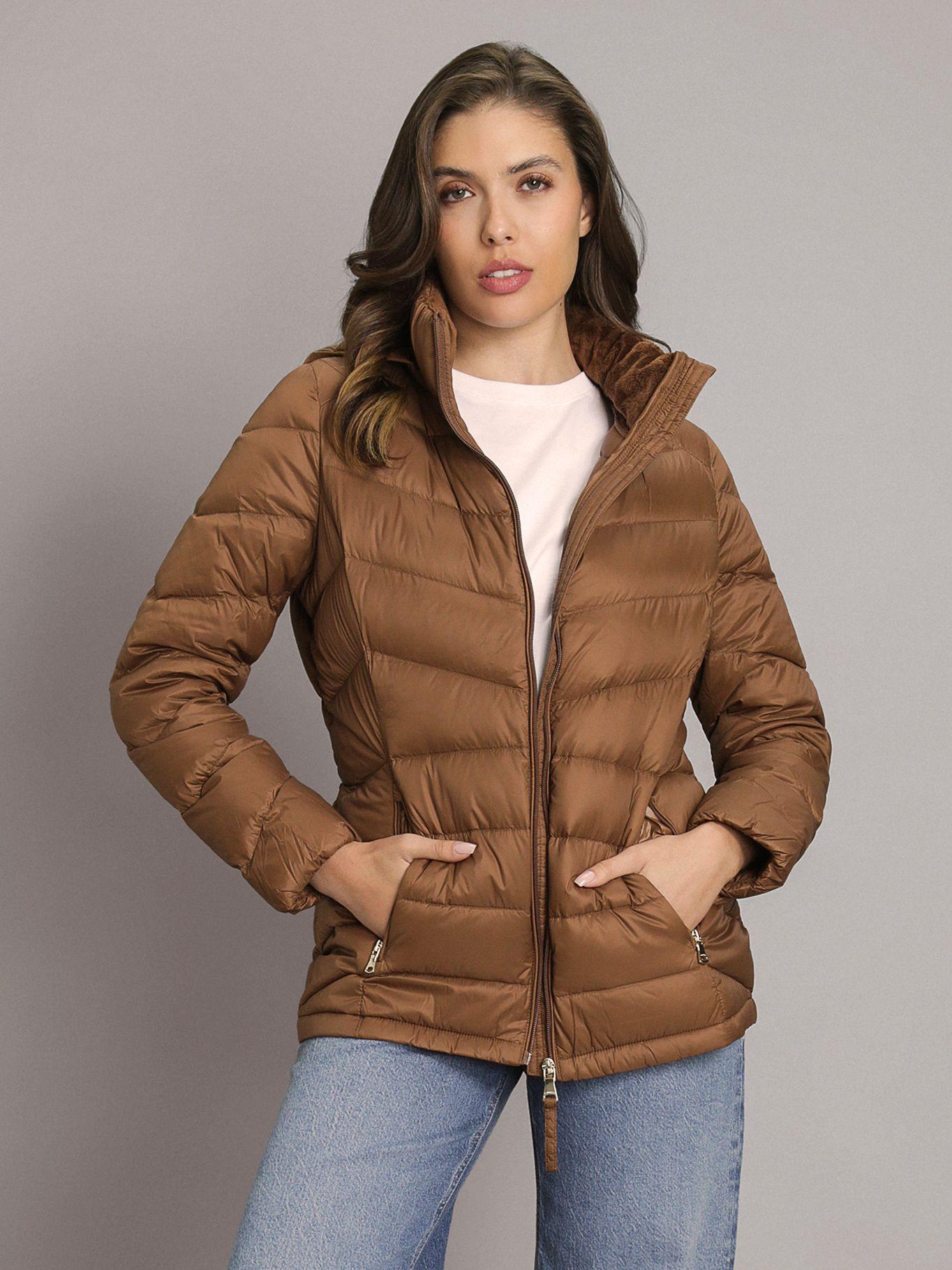 Parka Ultraligera Relleno Plumón Cafe Calvin Klein-0