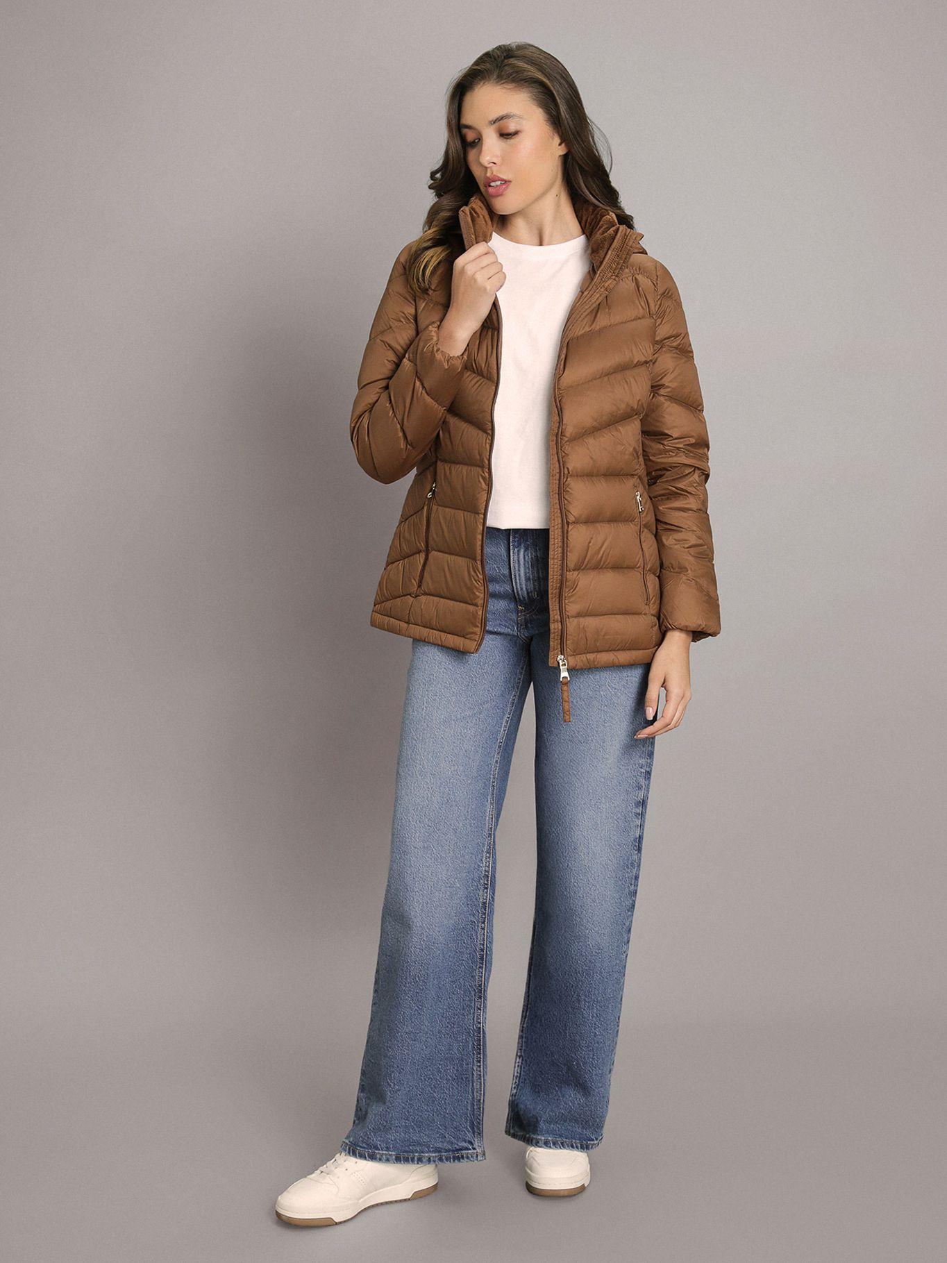 Parka Ultraligera Relleno Plumón Cafe Calvin Klein-1