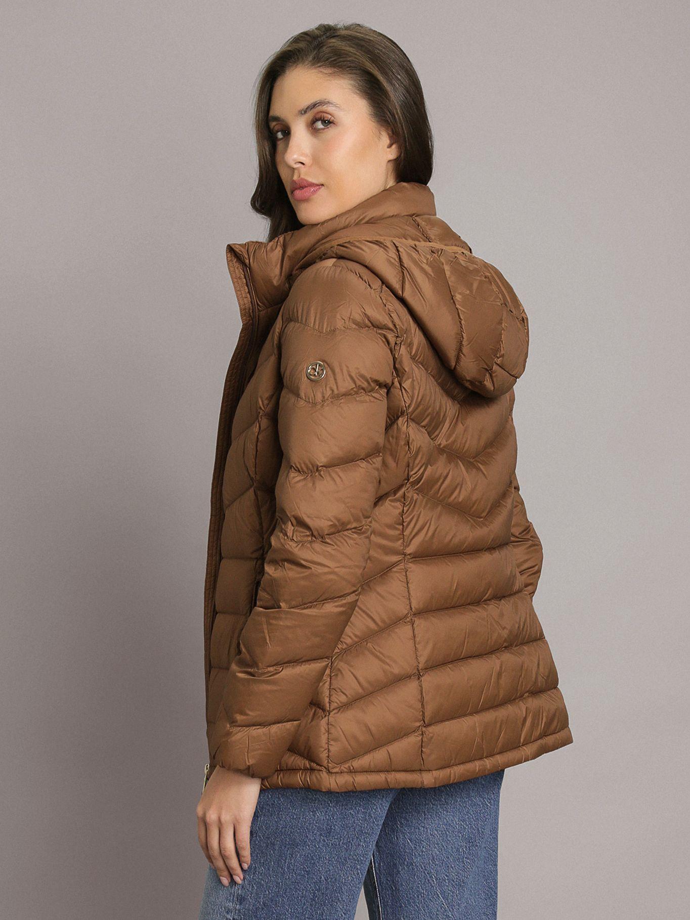 Parka Ultraligera Relleno Plumón Cafe Calvin Klein-3