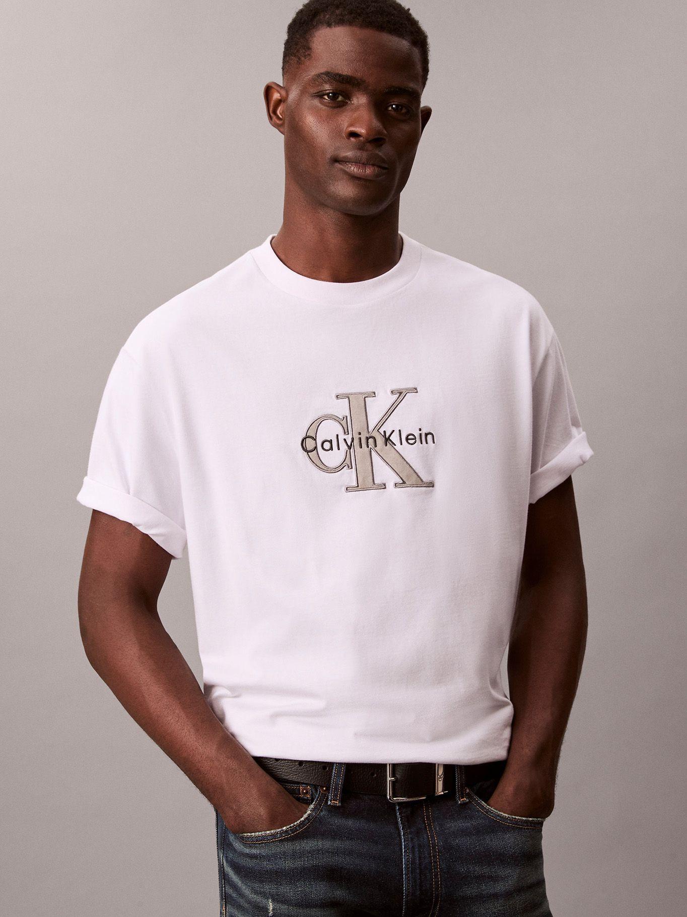 Polera con Gráfico de Monologo Blanco Calvin Klein-3