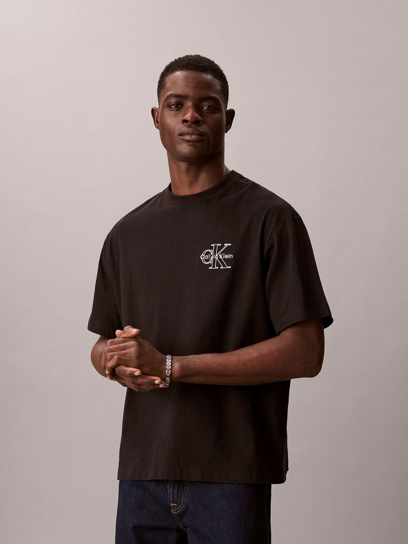 Polera con Monologo Bordado Negro Calvin Klein-0