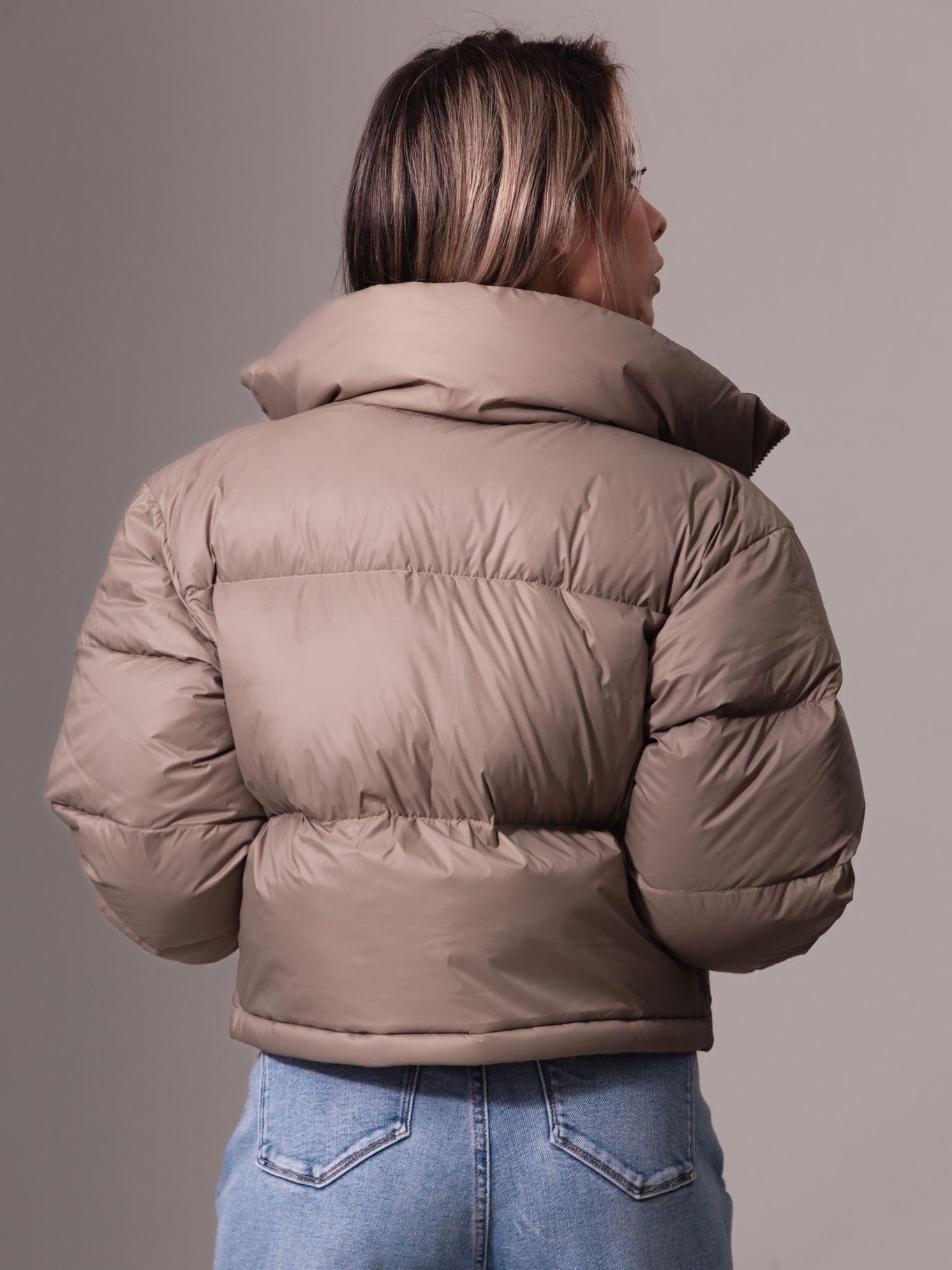 Parka Down Cropped Puffer Beige Calvin Klein-4