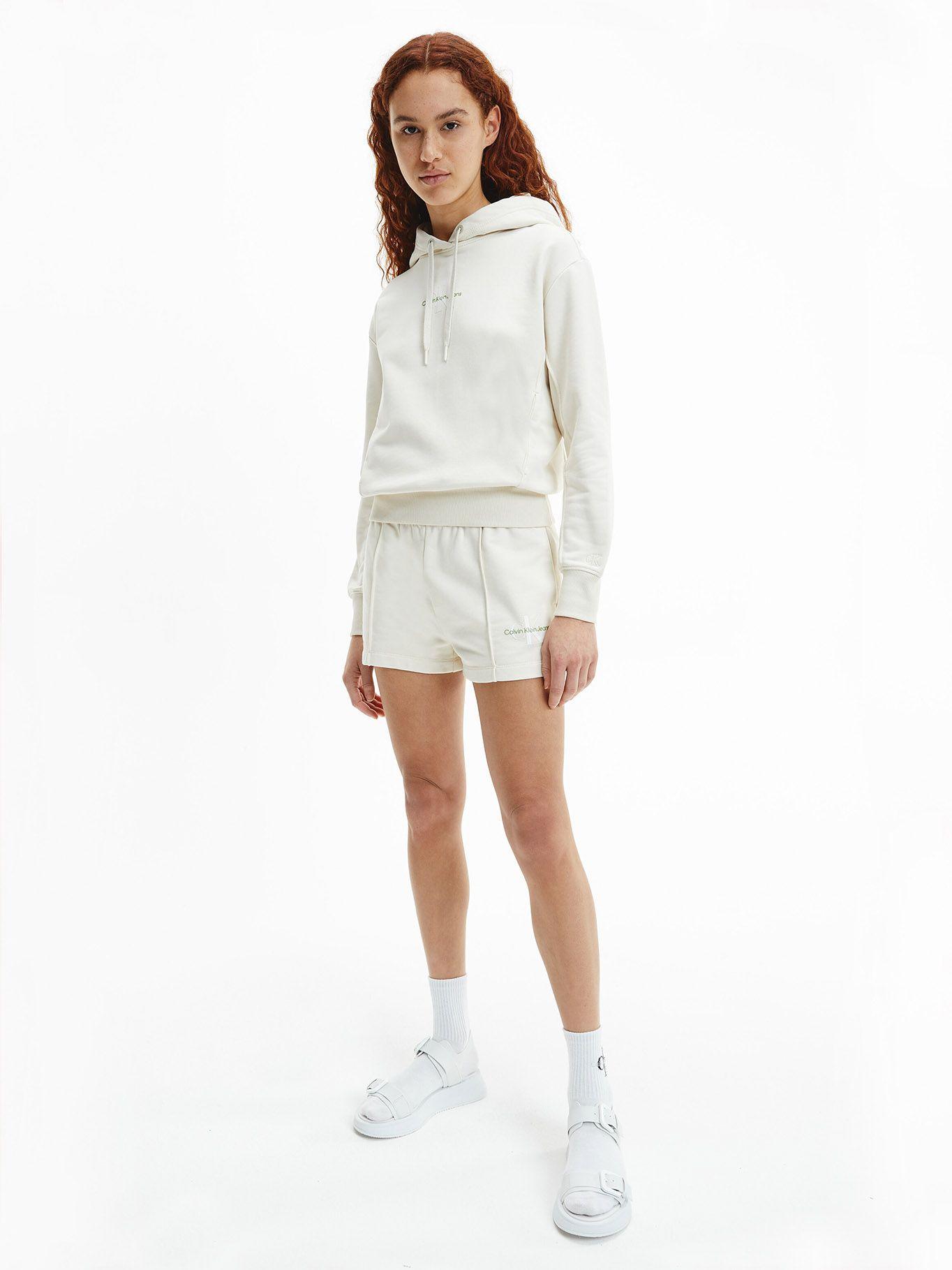 Hoodie Monogram Logo Crema Calvin Klein-1