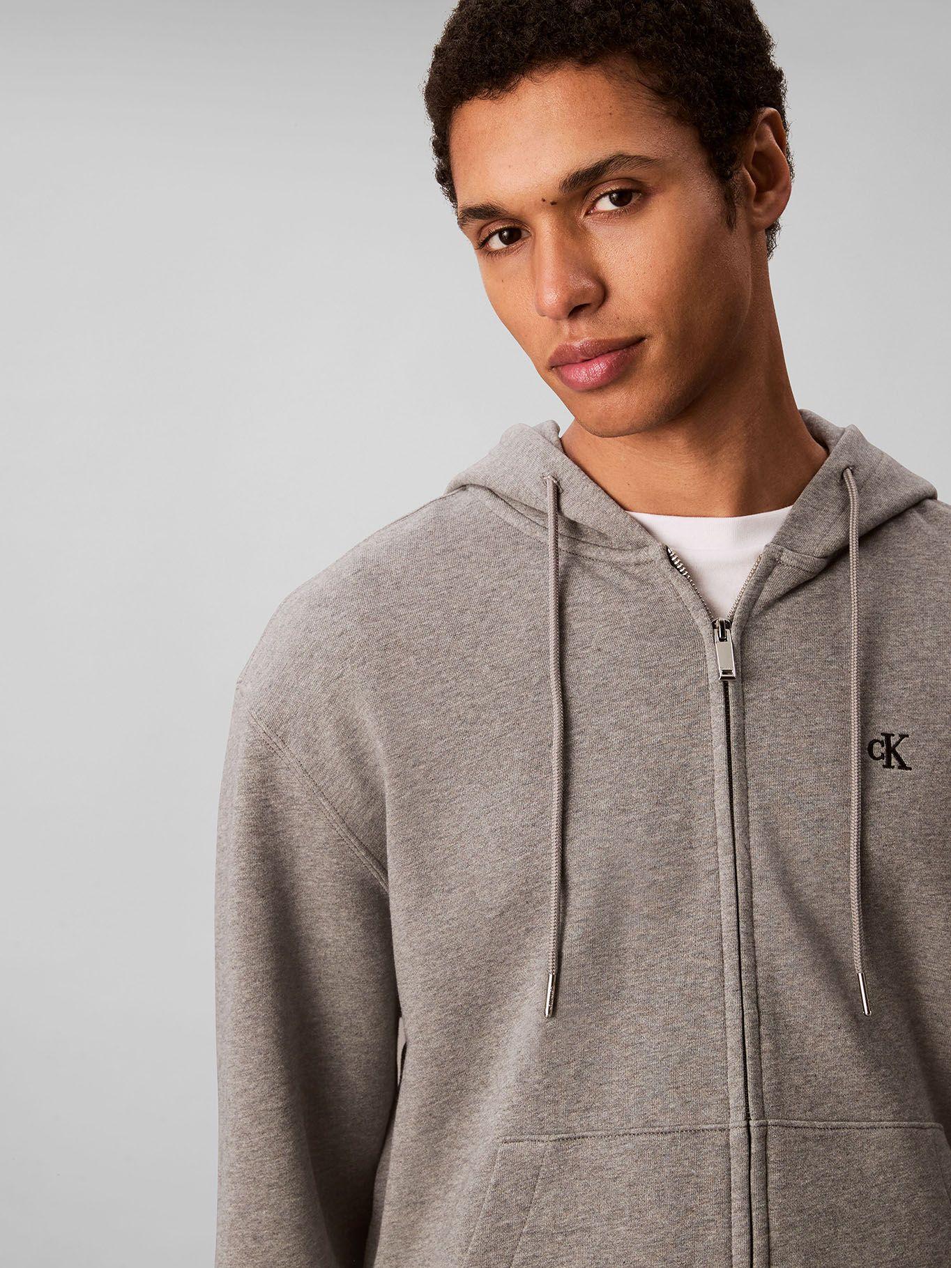 Polerón con Gorro y Cierre Cremallera Gris Calvin Klein-4