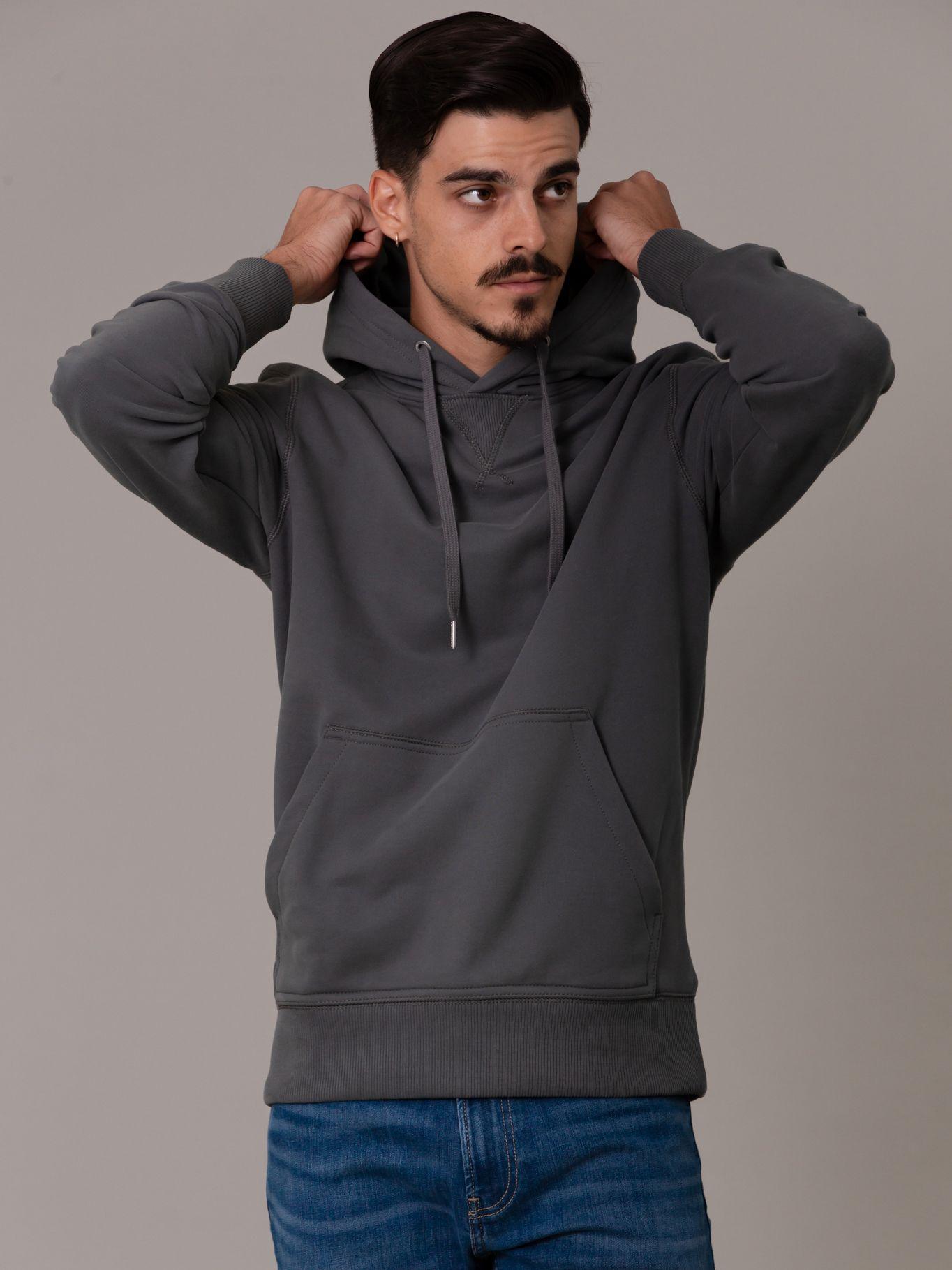 Polerón con Gorro Badge Gris Calvin Klein-0