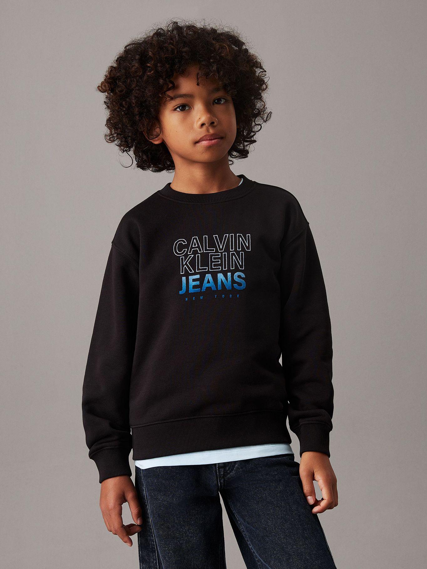 Polerón Niño Gradient Flock Logo Negro Calvin Klein-0