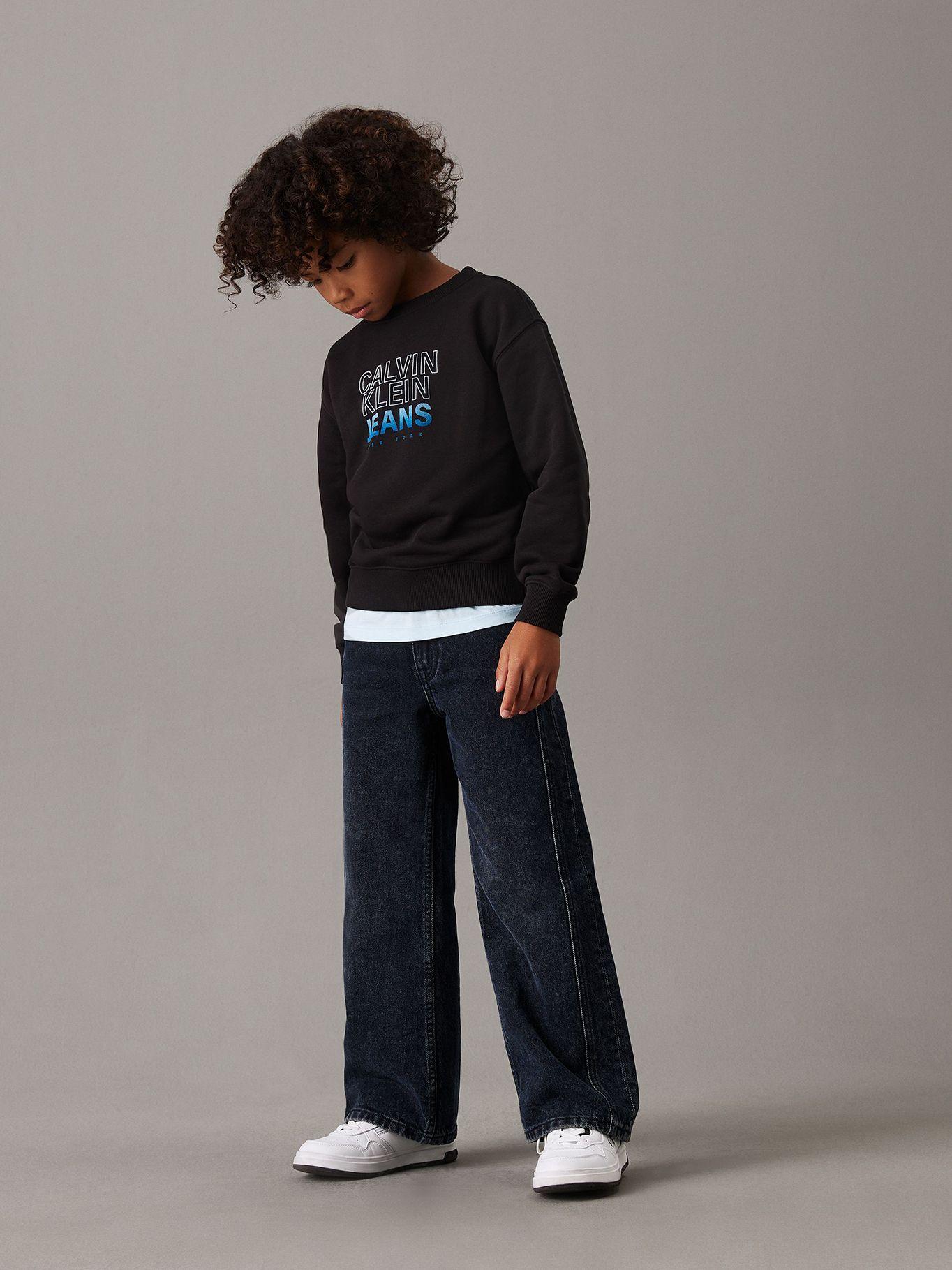 Polerón Niño Gradient Flock Logo Negro Calvin Klein-1