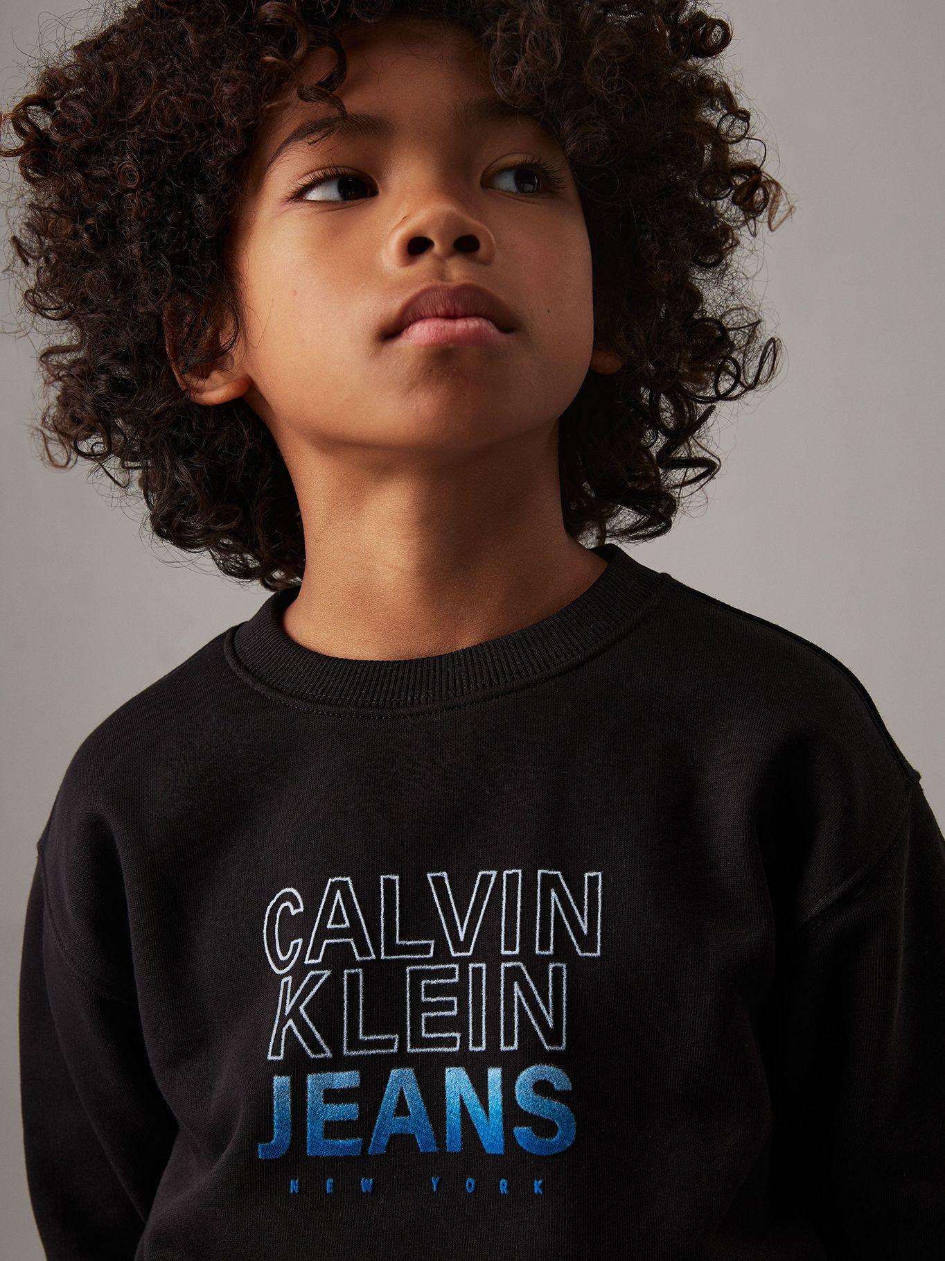 Polerón Niño Gradient Flock Logo Negro Calvin Klein-3