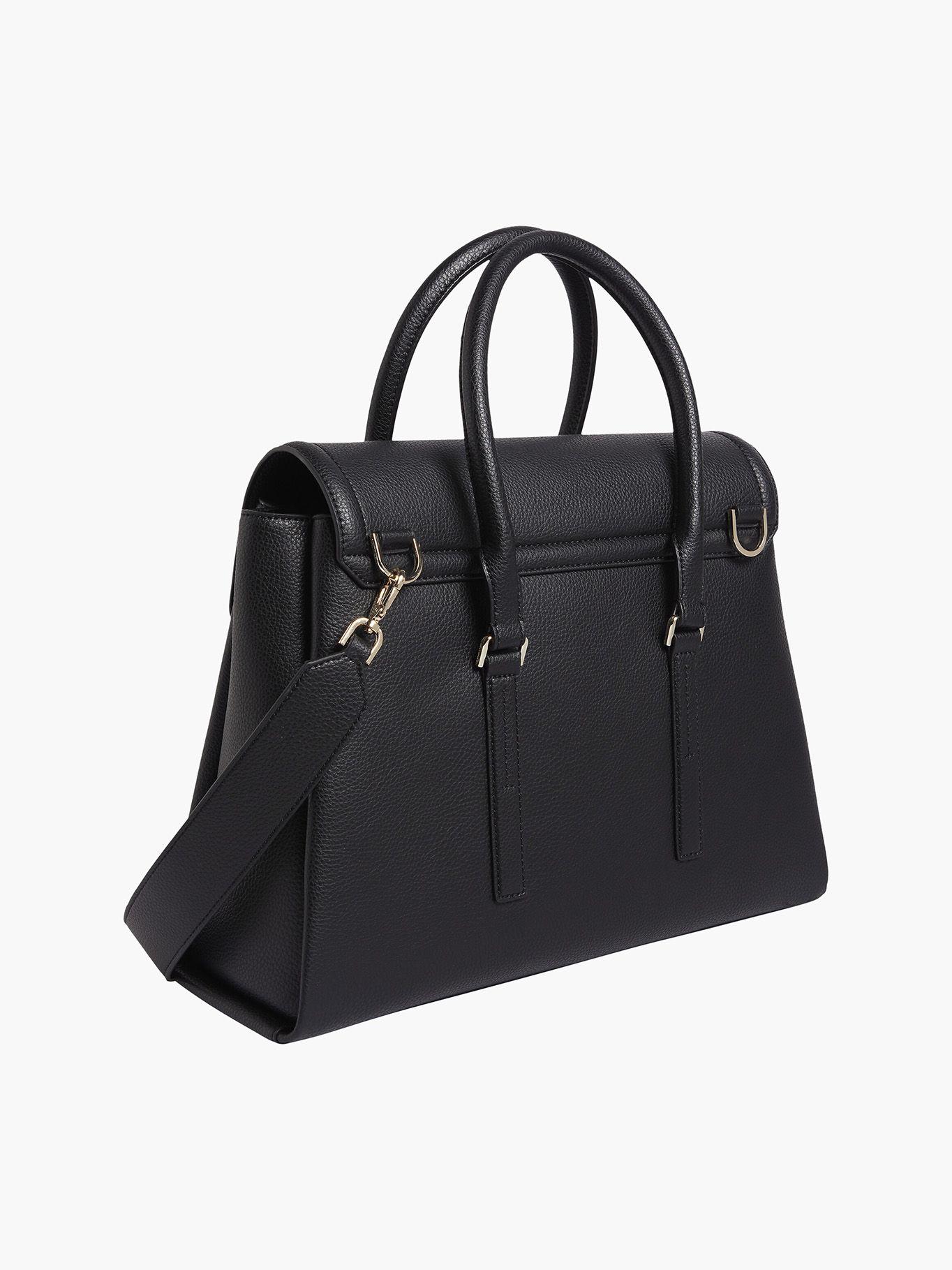 Cartera Ck Elevated Satchel  Negro Calvin Klein-1