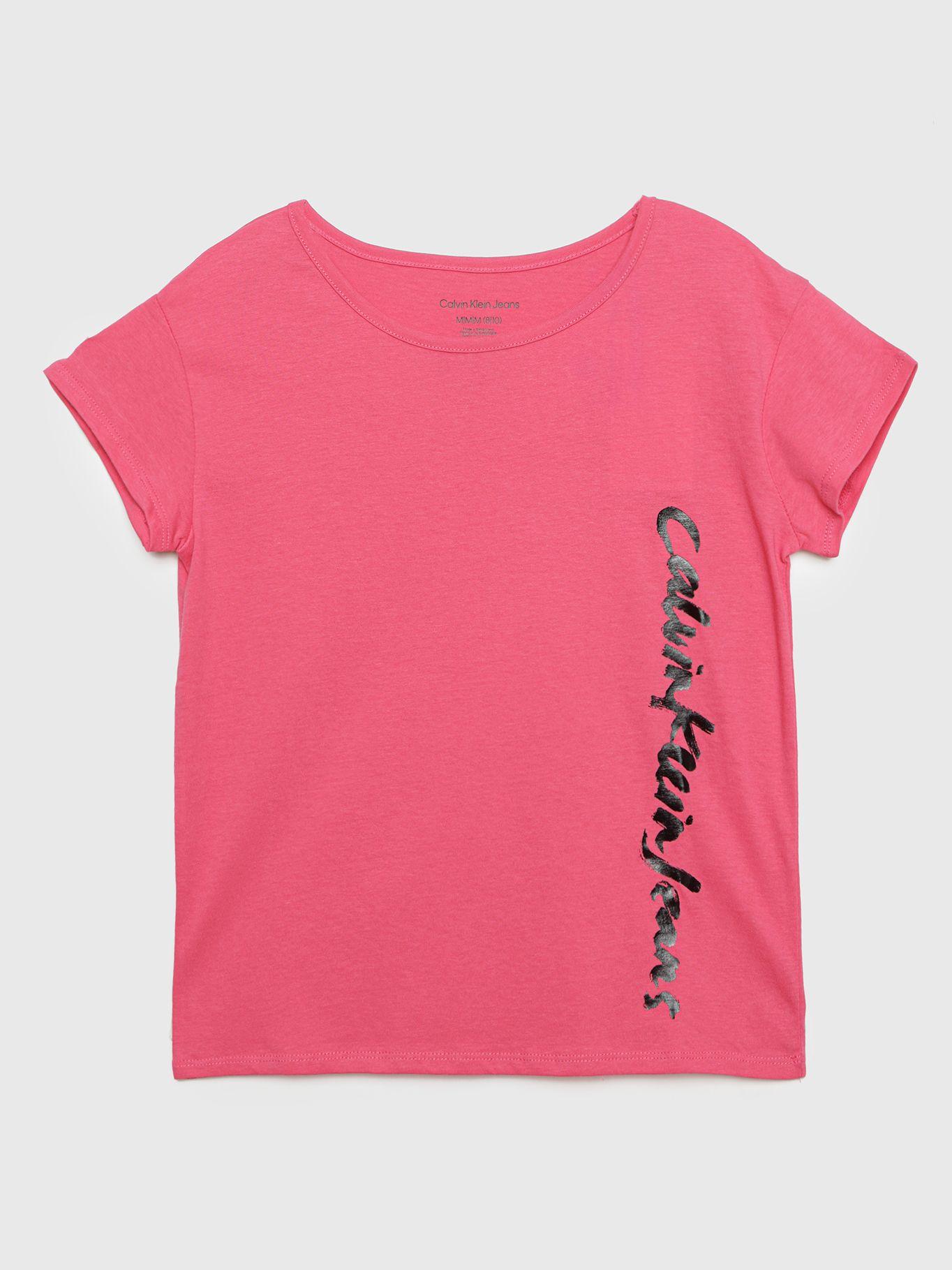 Polera Script Logo Rosa Calvin Klein-0