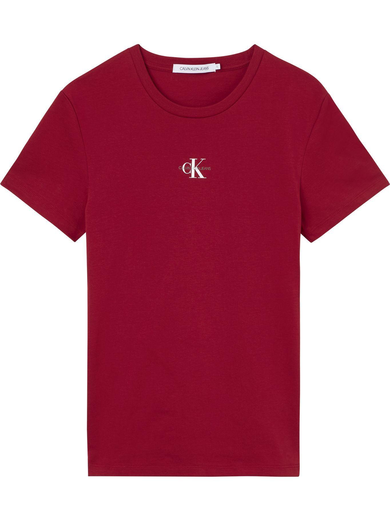 Polera Micro Monogram Rojo Calvin Klein-0