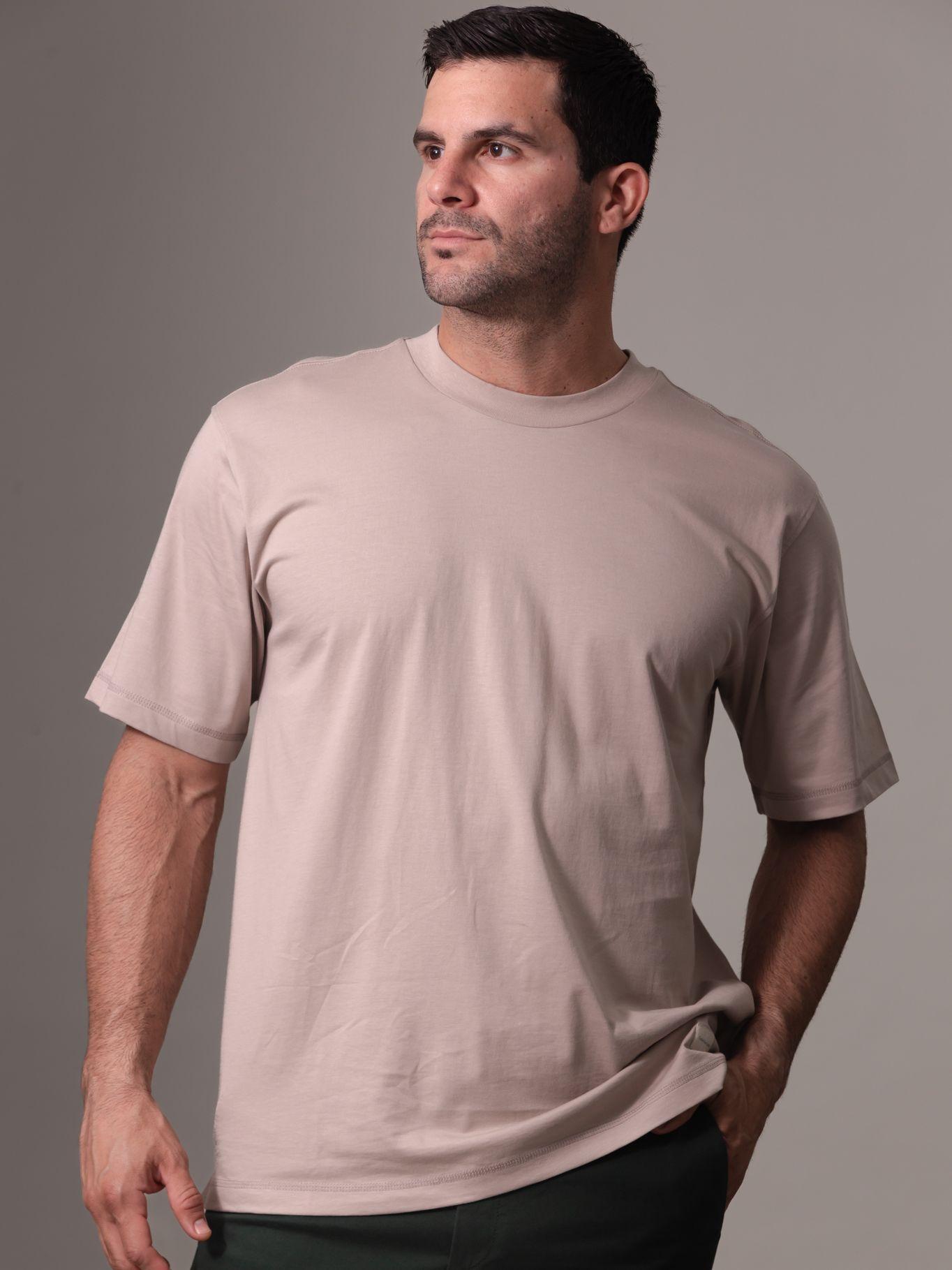 Polera Woven Label Relaxed Beige Calvin Klein-0