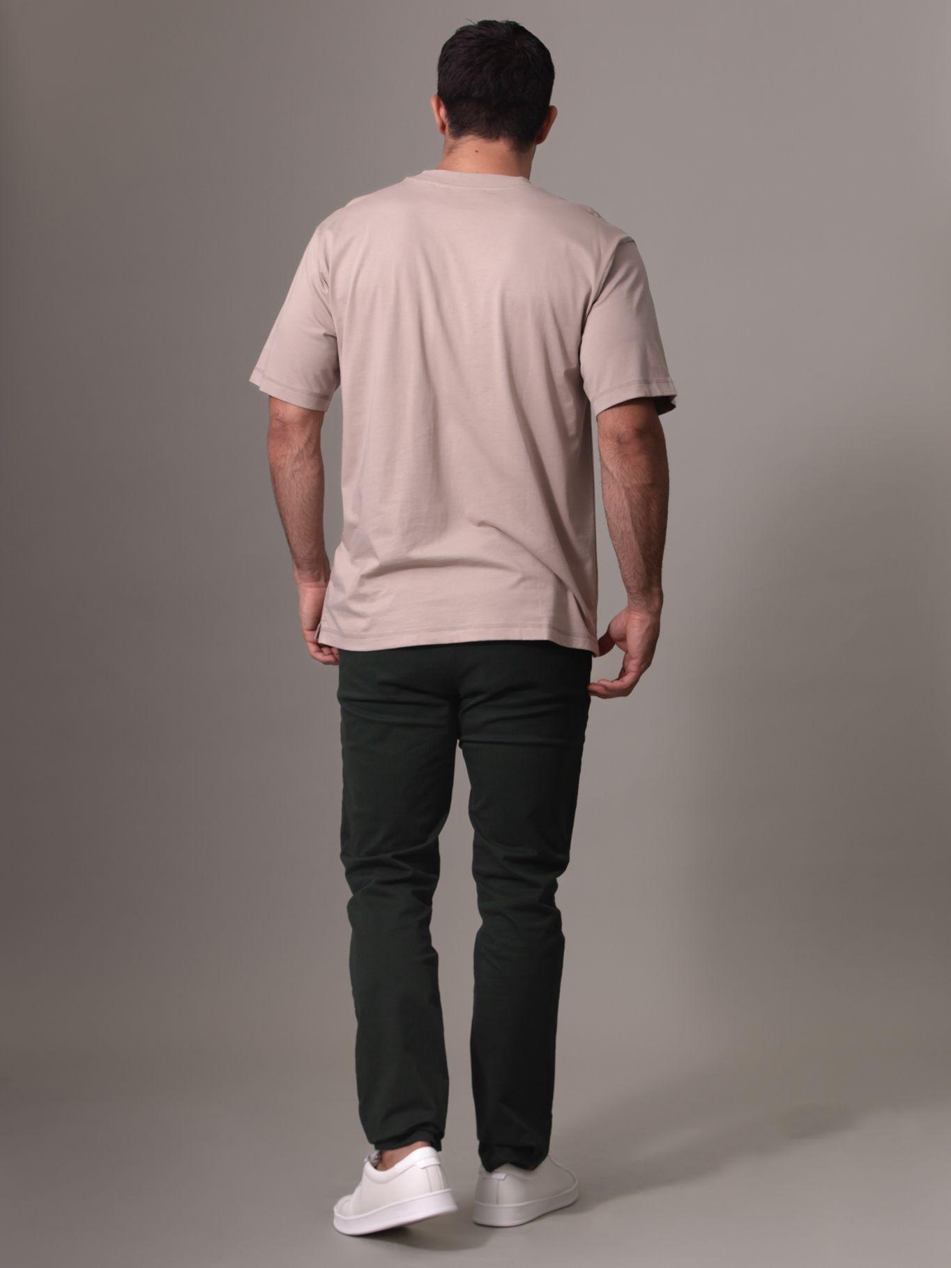 Polera Woven Label Relaxed Beige Calvin Klein-2