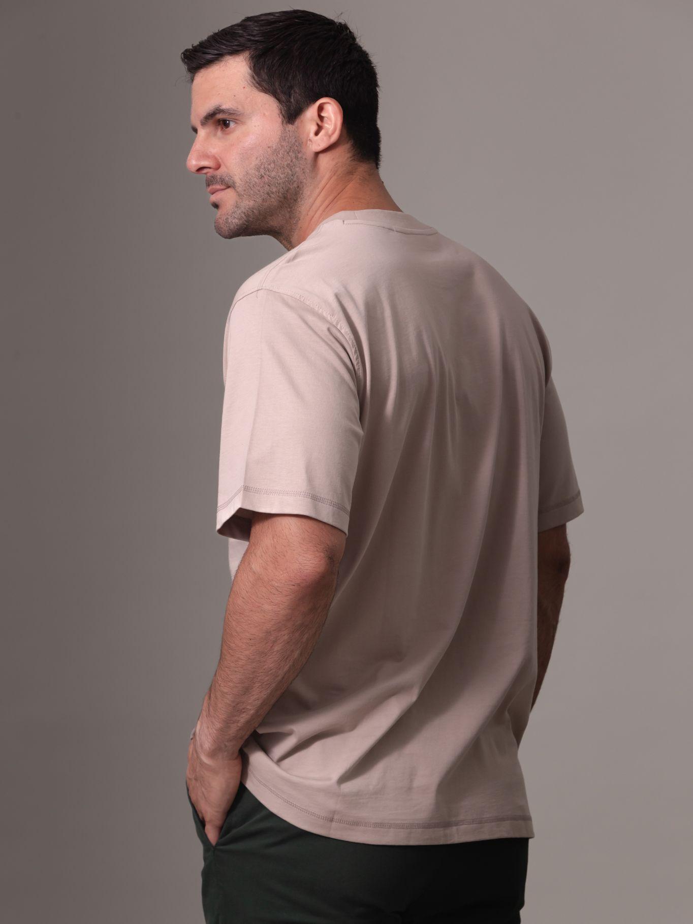 Polera Woven Label Relaxed Beige Calvin Klein-3
