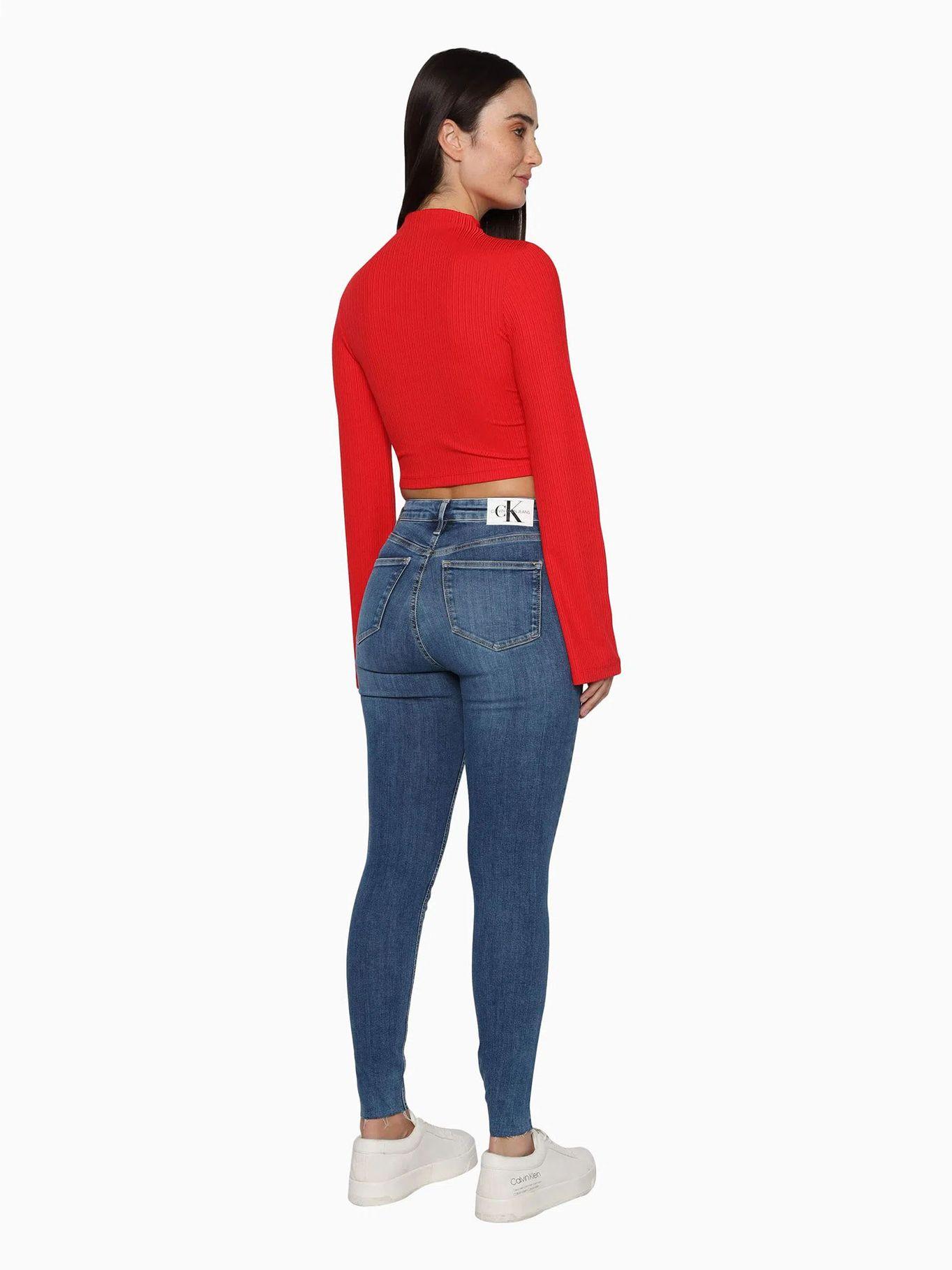 Camisate corta con manga largas acampanadas Rojo Calvin Klein-2