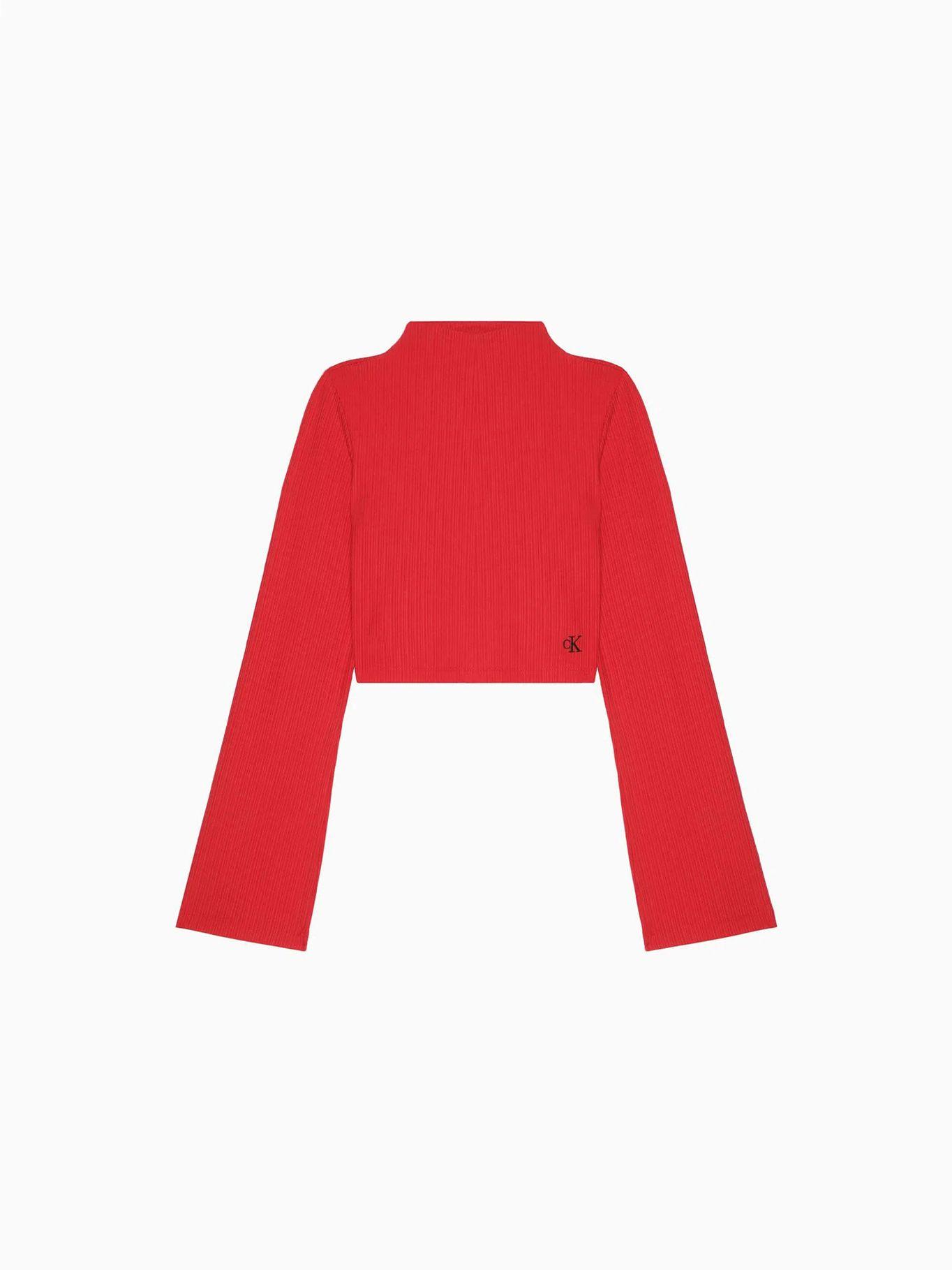 Camisate corta con manga largas acampanadas Rojo Calvin Klein-4